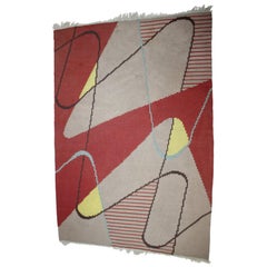 Geometrischer Design-Teppich im Stil von Antonín Kybal, 1950er Jahre