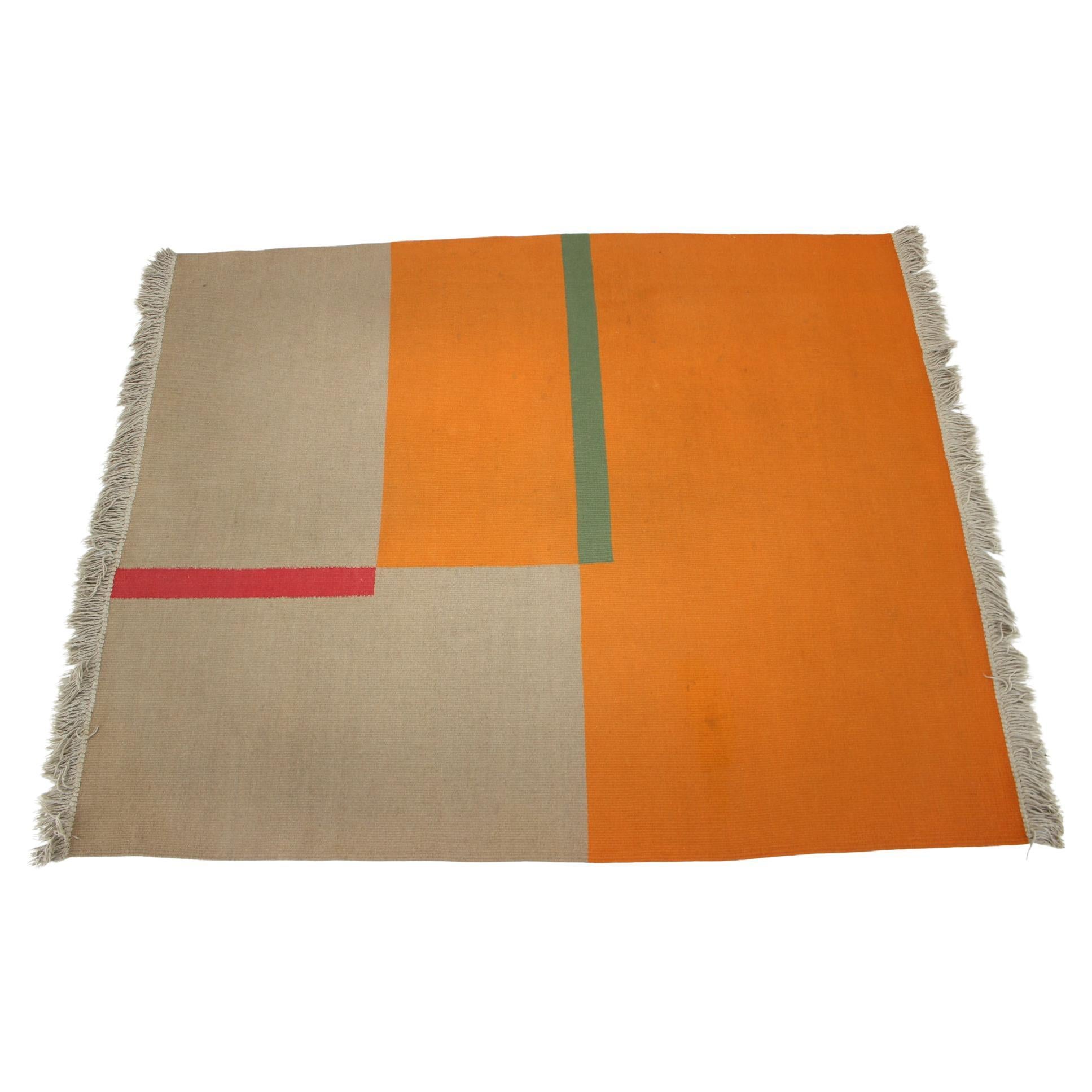 Design Geometric Kilim Carpet / Rug in Style of Antonín Kybal, 1950s For Sale