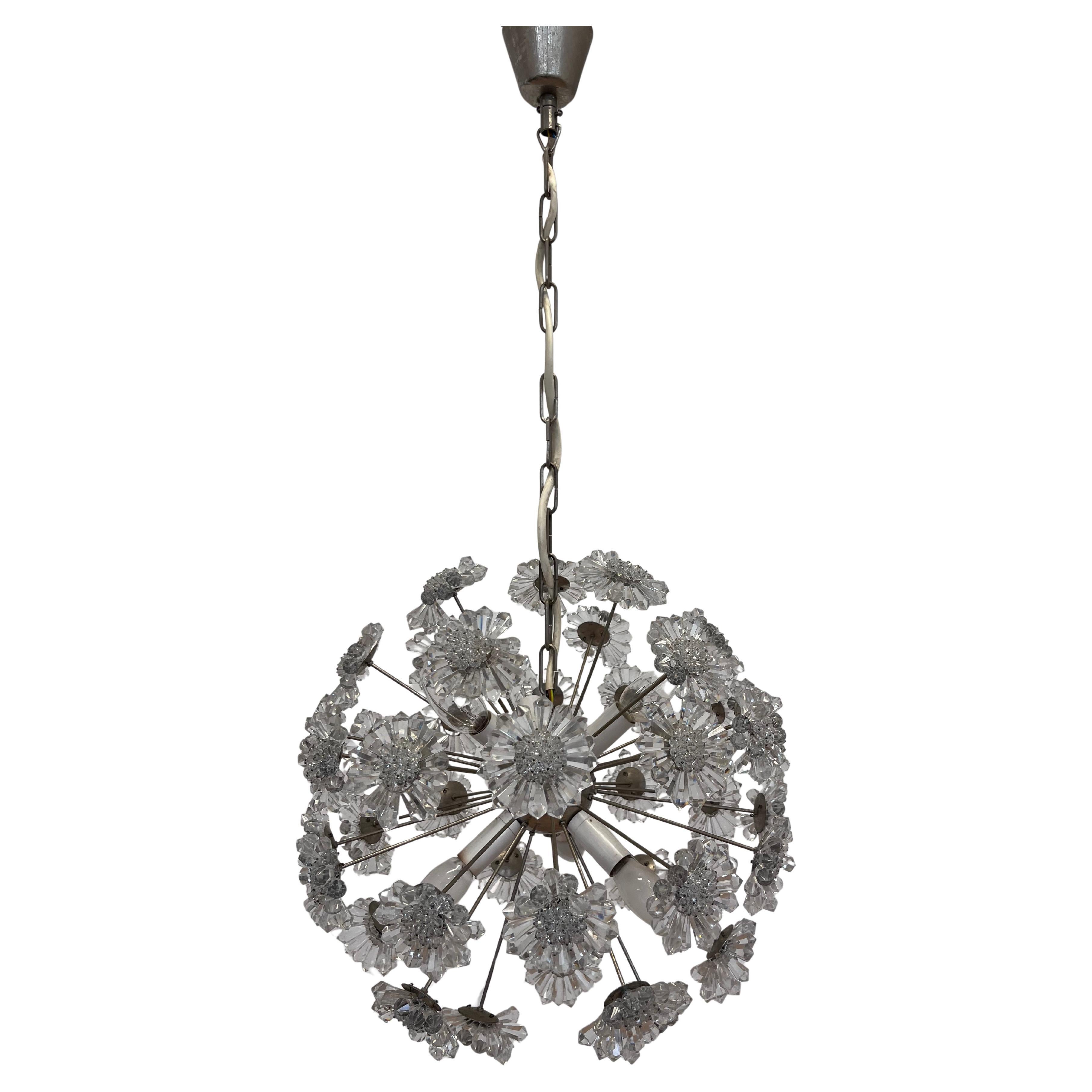 Araña de cristal de diseño estilo Emil Stejnar Sputnik / Dandelion, años 70 en venta