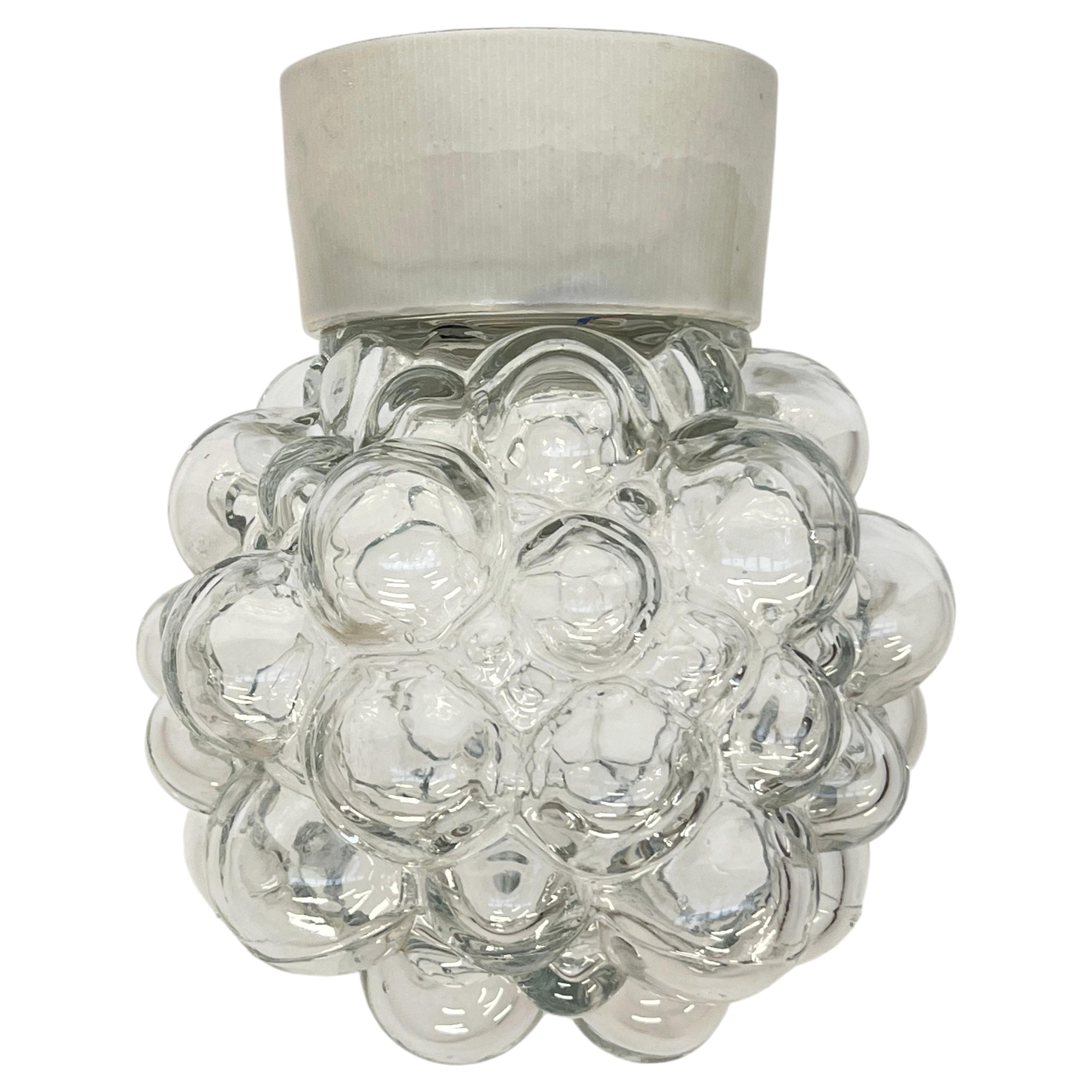 DESIGN glass Midcentury Wall or Ceiling Lamp, Flushmount, 1970s
