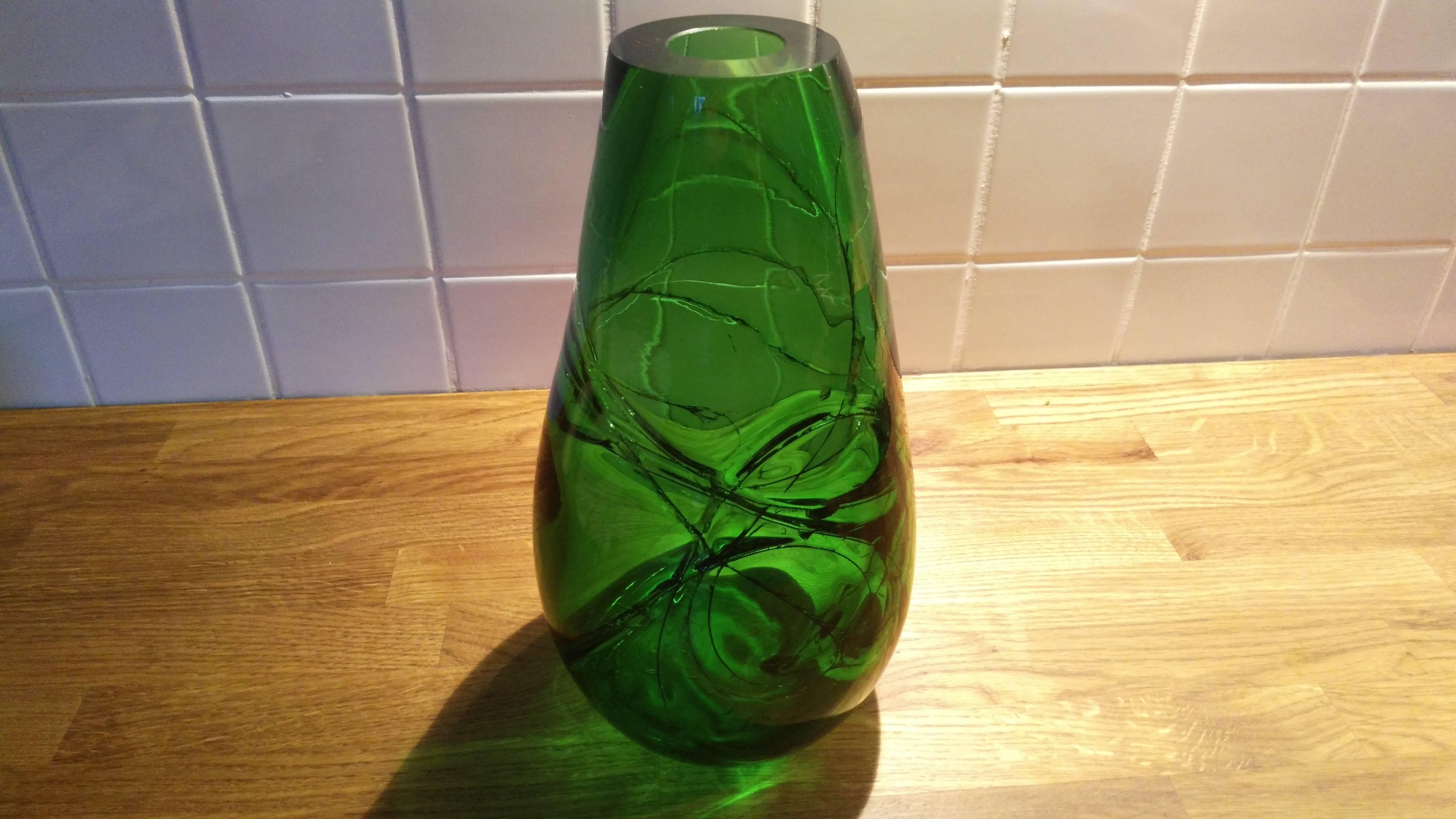 Czech Design Glass Vase For Sale