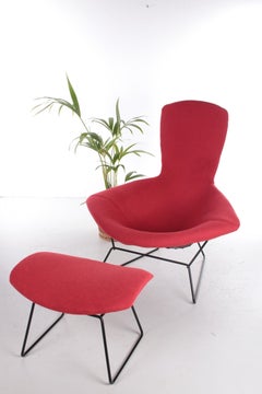 Harry Bertoia for Knoll, Model Bird Armchair with Ottoman, 1970s