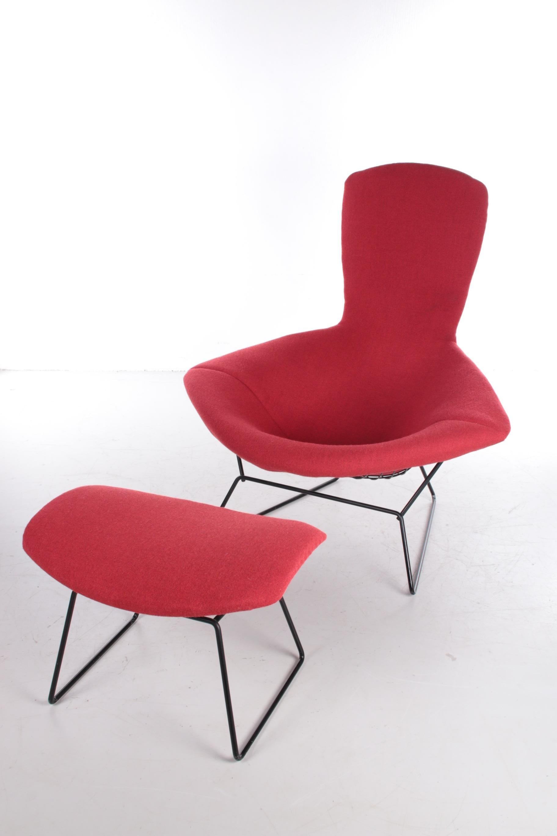 Mid-Century Modern Harry Bertoia pour Knoll, fauteuil oiseau modèle avec repose-pieds, 1970 en vente