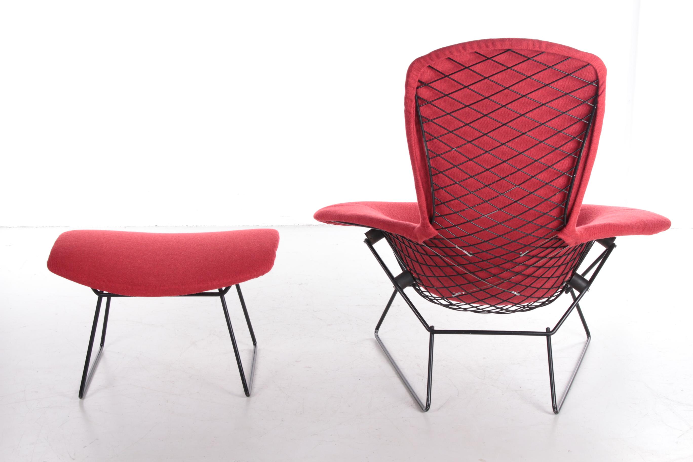 Harry Bertoia for Knoll, Model Bird Armchair with Ottoman, 1970s In Excellent Condition For Sale In Oostrum-Venray, NL