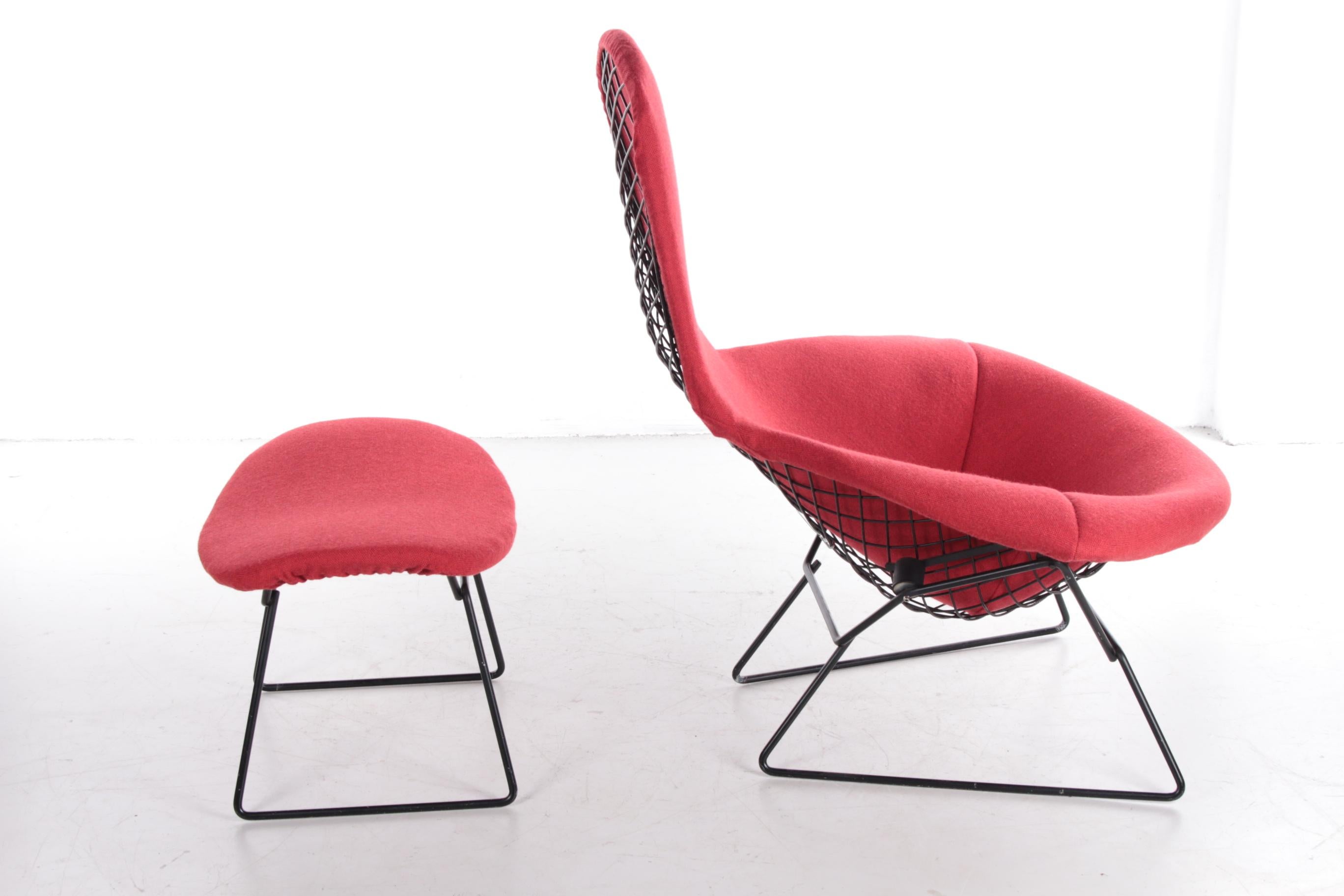 Late 20th Century Harry Bertoia for Knoll, Model Bird Armchair with Ottoman, 1970s For Sale