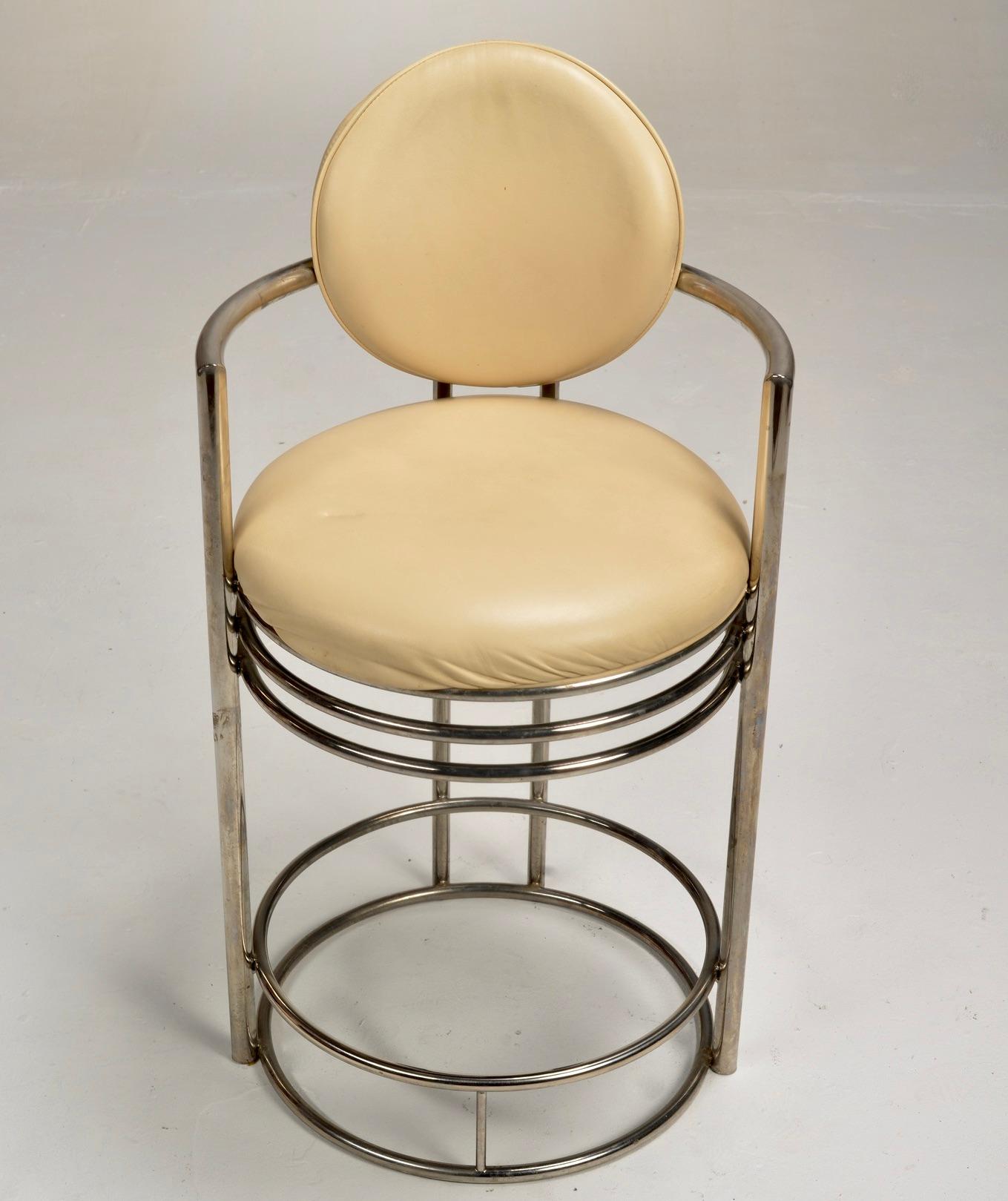 Design Institute America Deco Revival Bar Stool With Arms For Sale 3