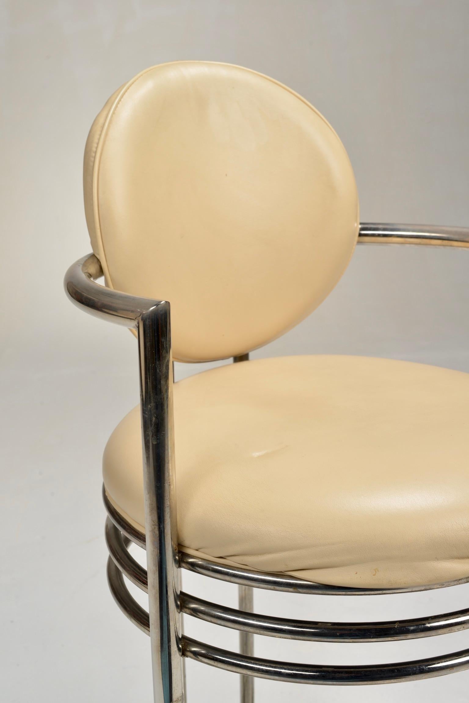 Design Institute America Deco Revival Bar Stool With Arms For Sale 4