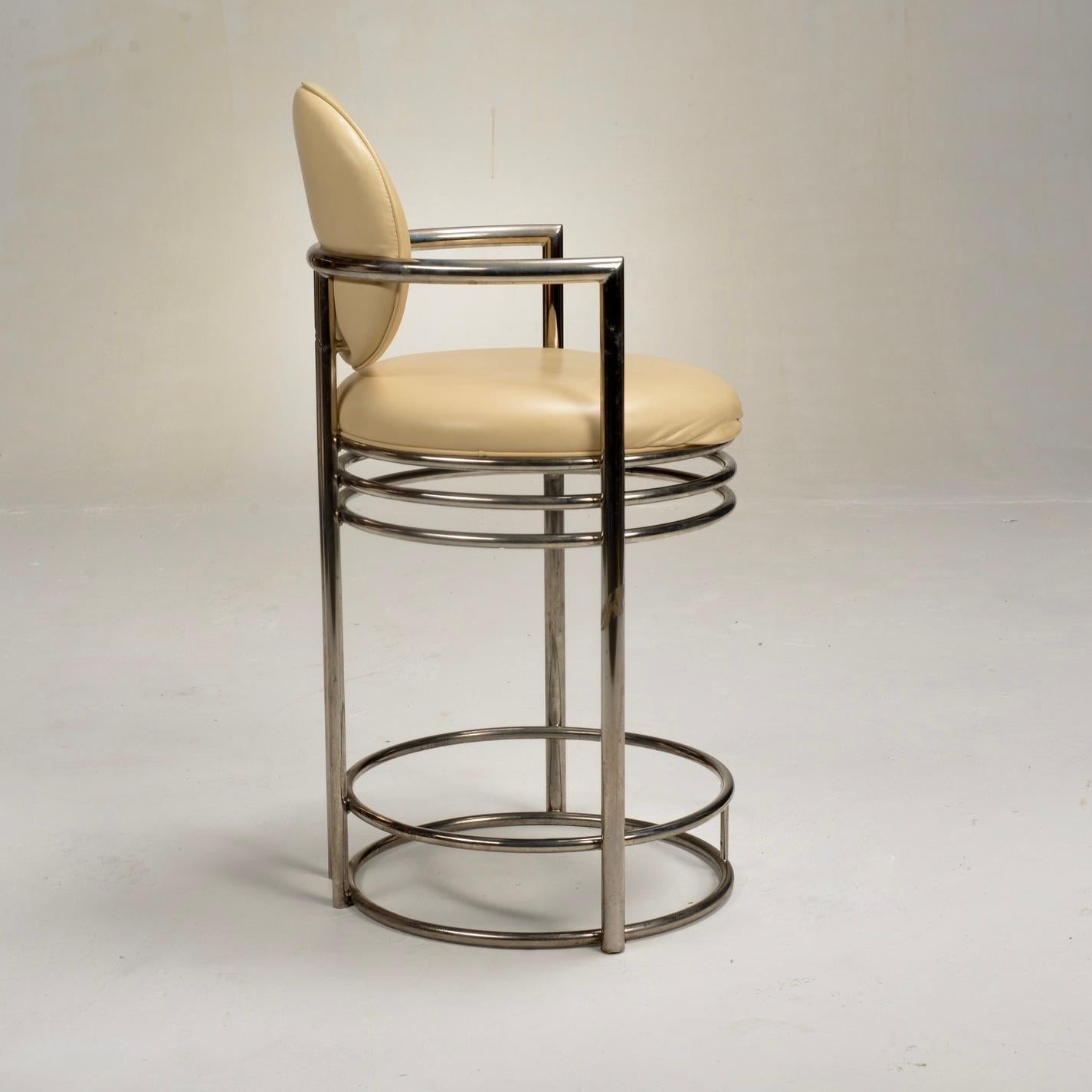 American Design Institute America Deco Revival Bar Stool With Arms For Sale