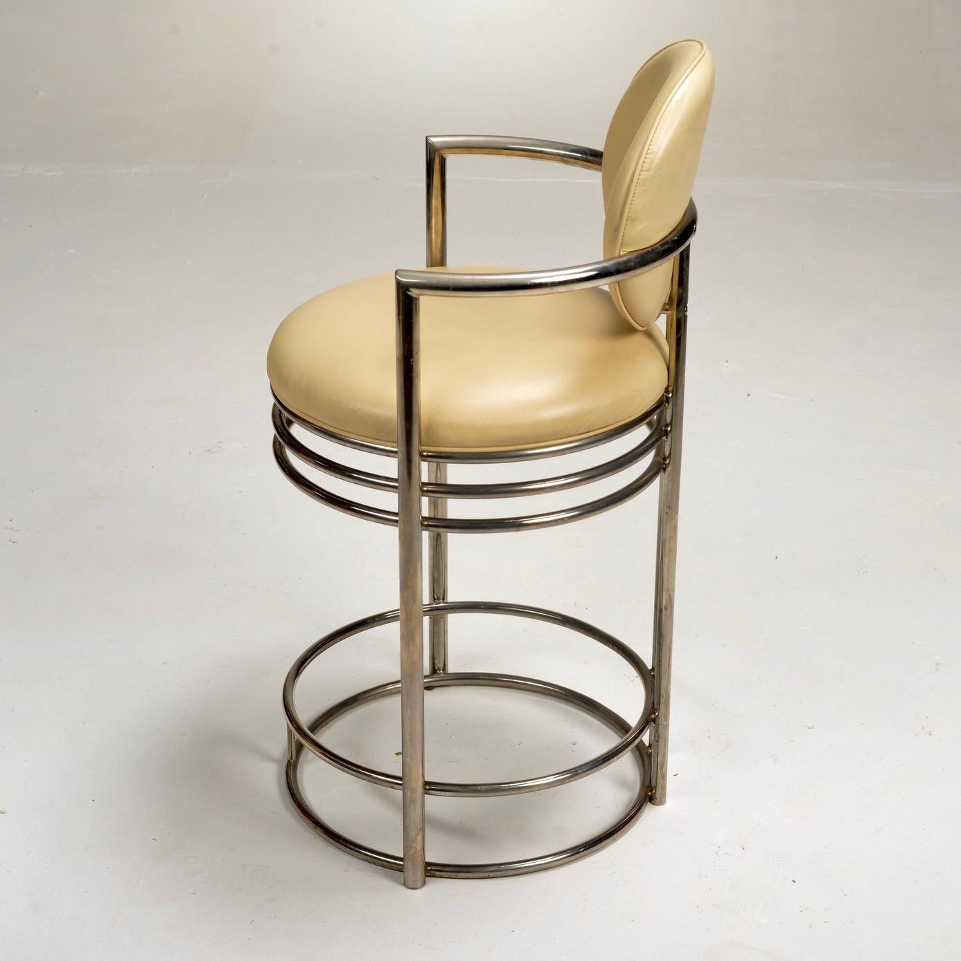 Design Institute America Deco Revival Bar Stool With Arms For Sale 2