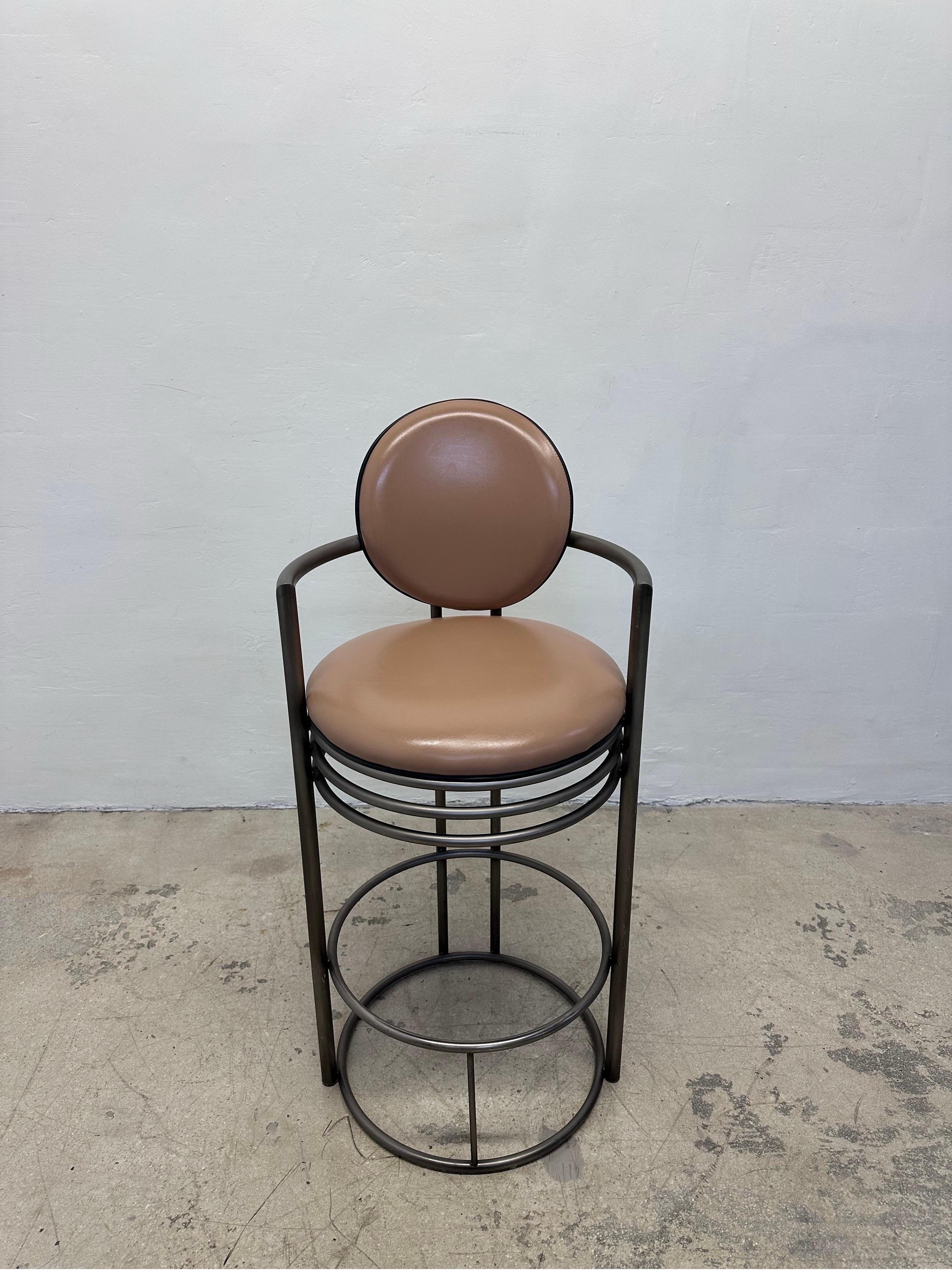 Modern Design Institute America Deco Revival Bar Stools With Arms, 1980s - Set of Three For Sale