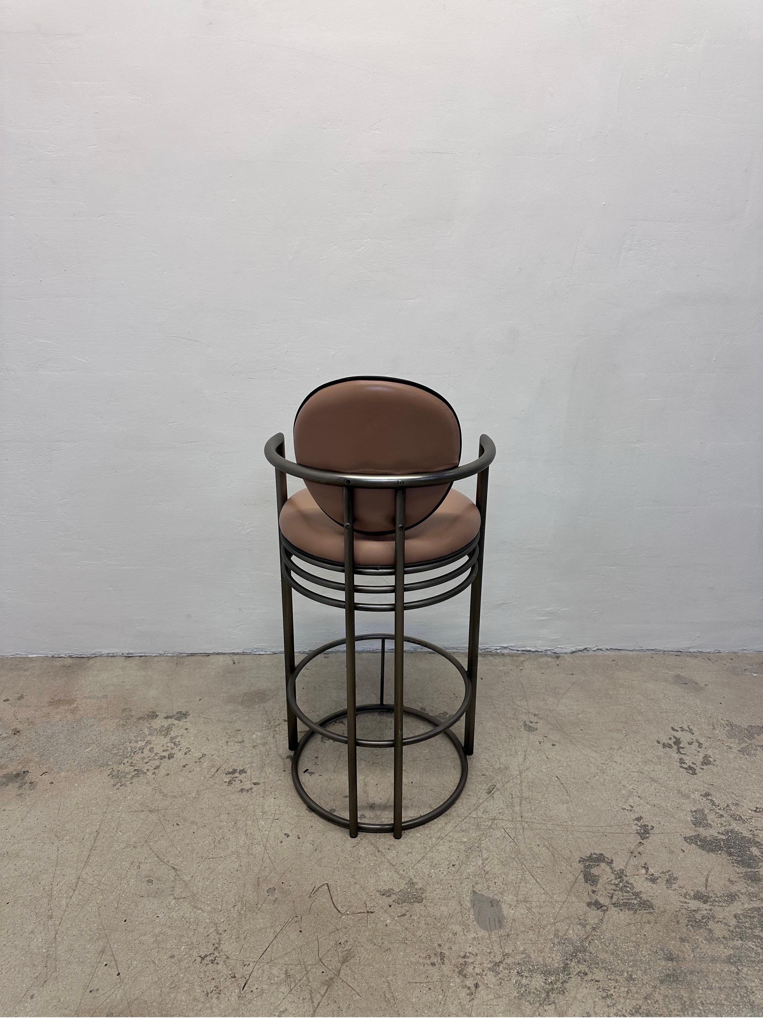 20th Century Design Institute America Deco Revival Bar Stools With Arms, 1980s - Set of Three For Sale