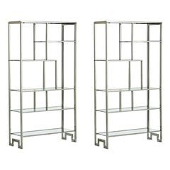 Design Institute America Etageres, Chrome, Steel, Glass