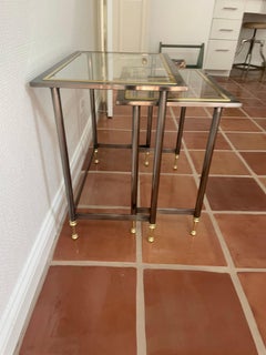 Design Institute nesting brushed chrome and brass tables