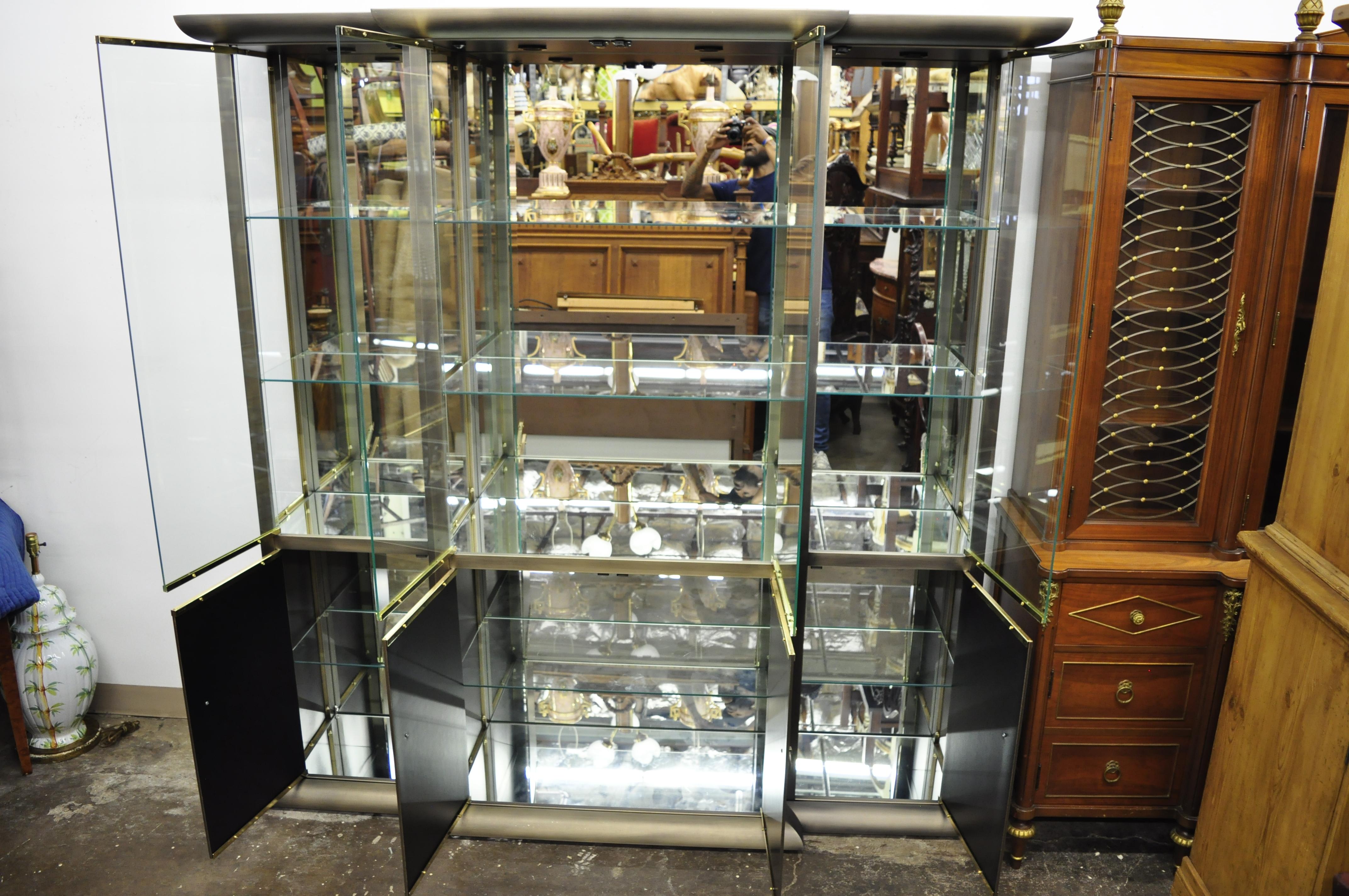Design Institute of America Brass and Bronze Mirror Display Case Cabinet Curio 1