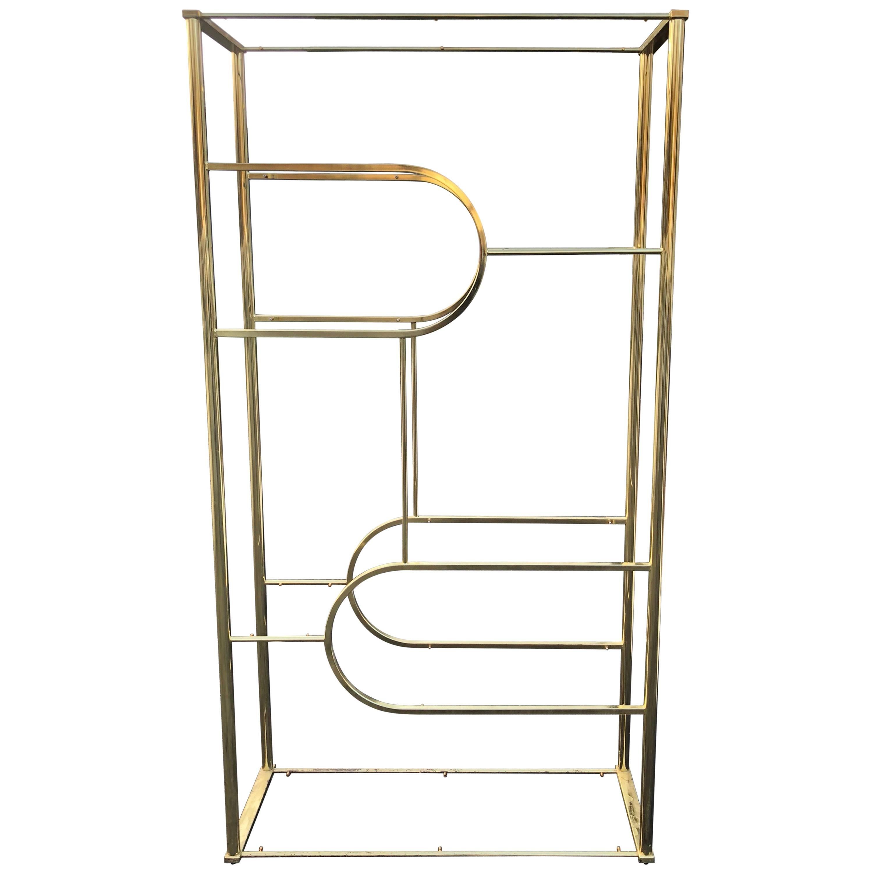 Design Institute of America Brass Etagere For Sale