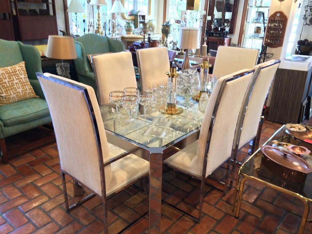 Design Institute of America Chrome and Glass Dining Table In Excellent Condition In Redding, CT
