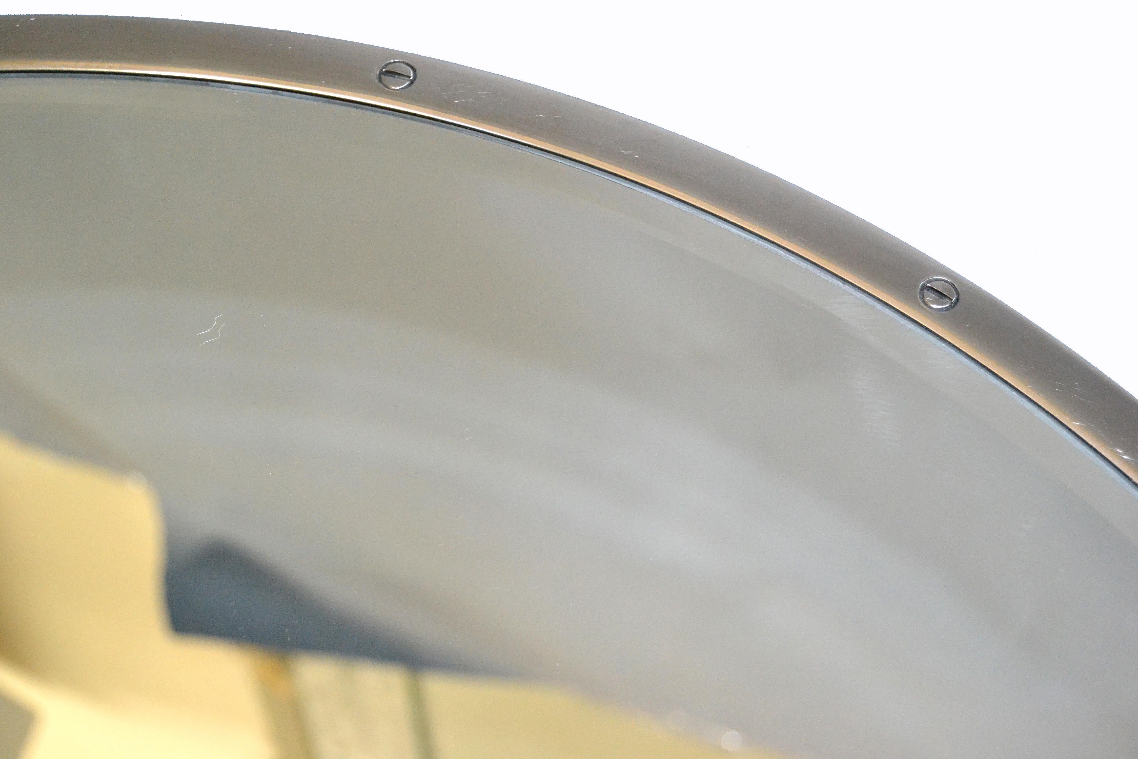 20th Century Design Institute of America 'DIA' Mid-Century Modern Round Beveled Chrome Mirror