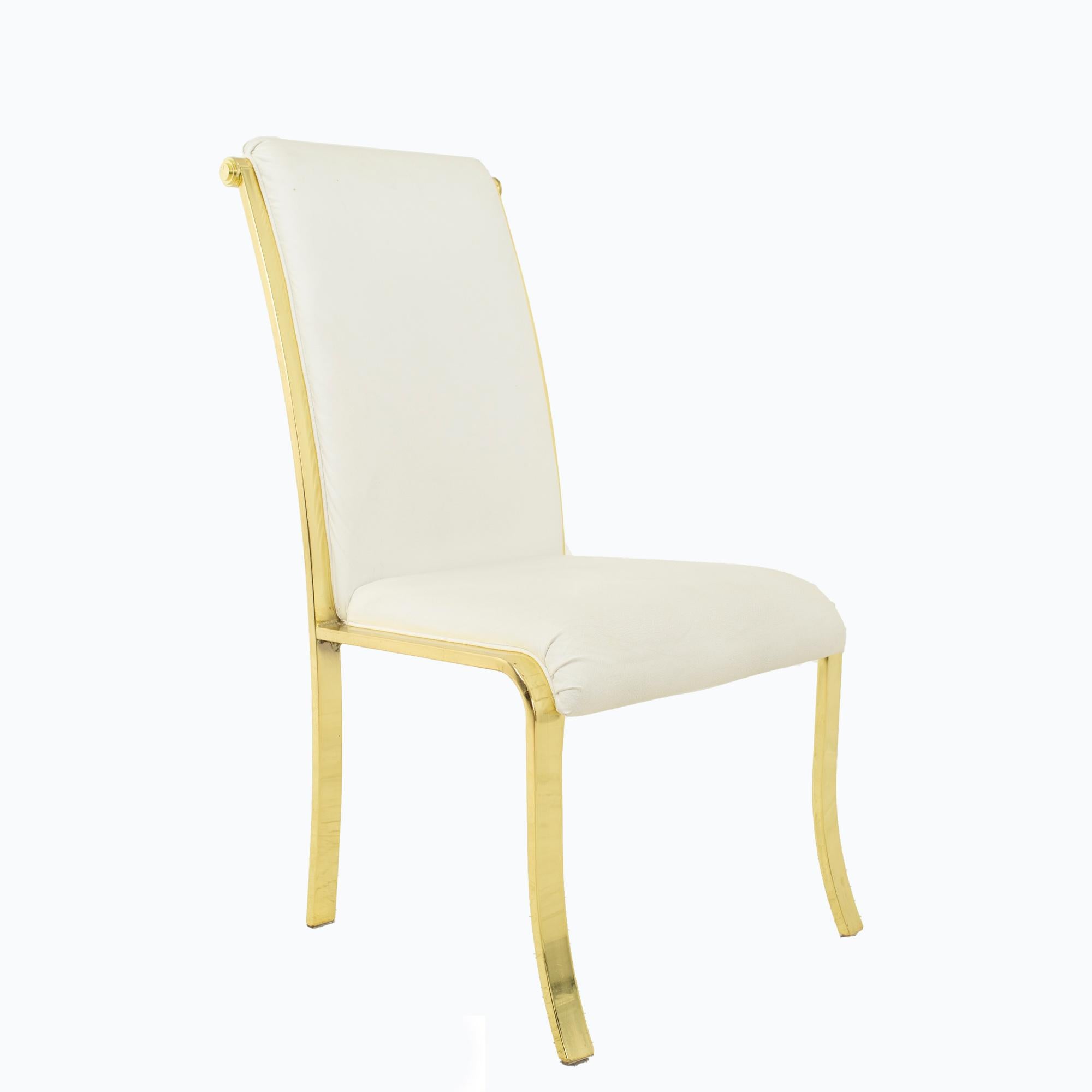 Design Institute of America DIA White and Brass Dining Chairs, Set of 6 4