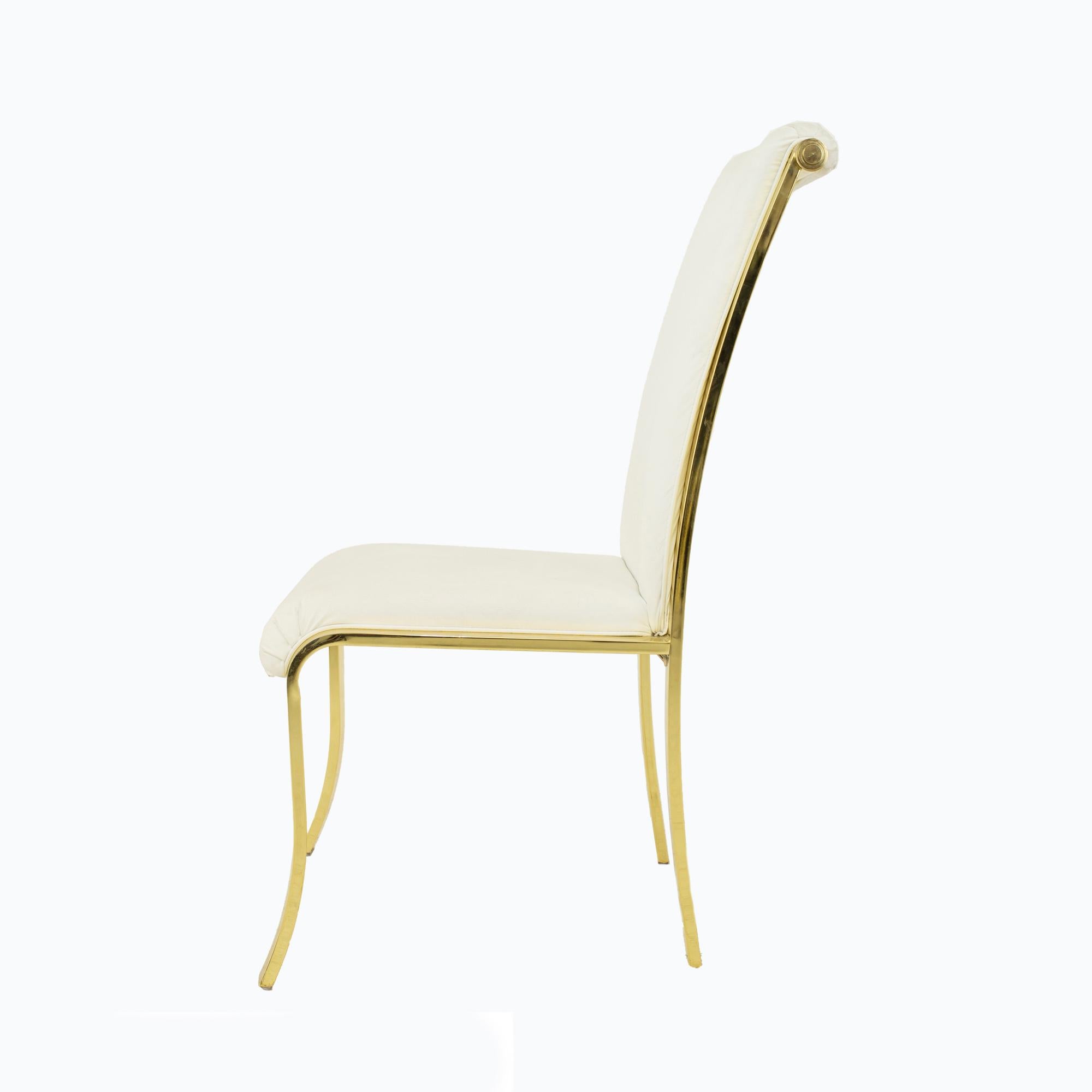 Design Institute of America DIA White and Brass Dining Chairs, Set of 6 8