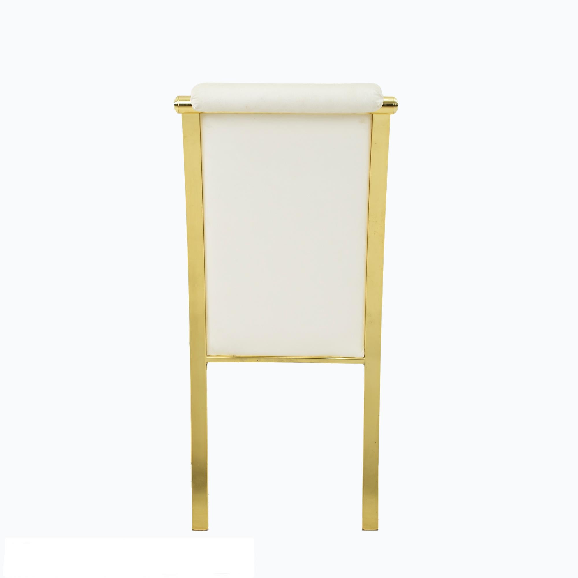 Design Institute of America DIA White and Brass Dining Chairs, Set of 6 9