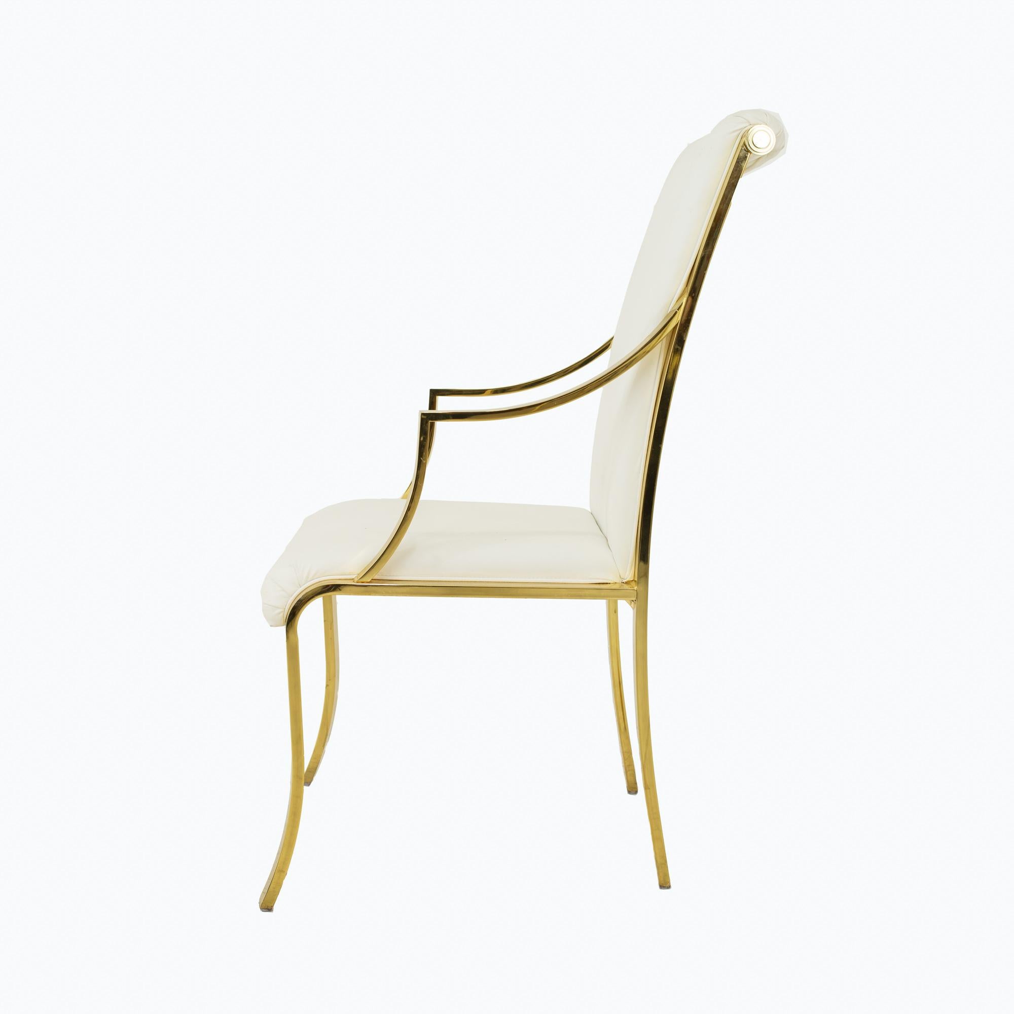 Design Institute of America DIA White and Brass Dining Chairs, Set of 6 2