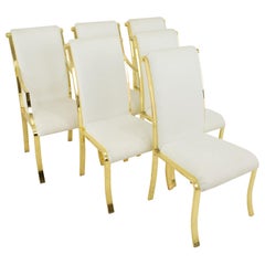 Design Institute of America DIA White and Brass Dining Chairs, Set of 6