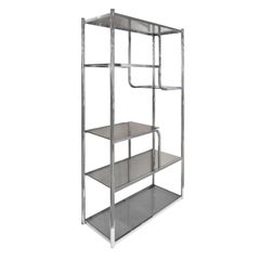 Design Institute of America Étagère in Chrome with Brass Accents, 1970s