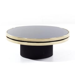 Design Institute of America Mid Century Black & Brass Revolving Two Tier Coffee