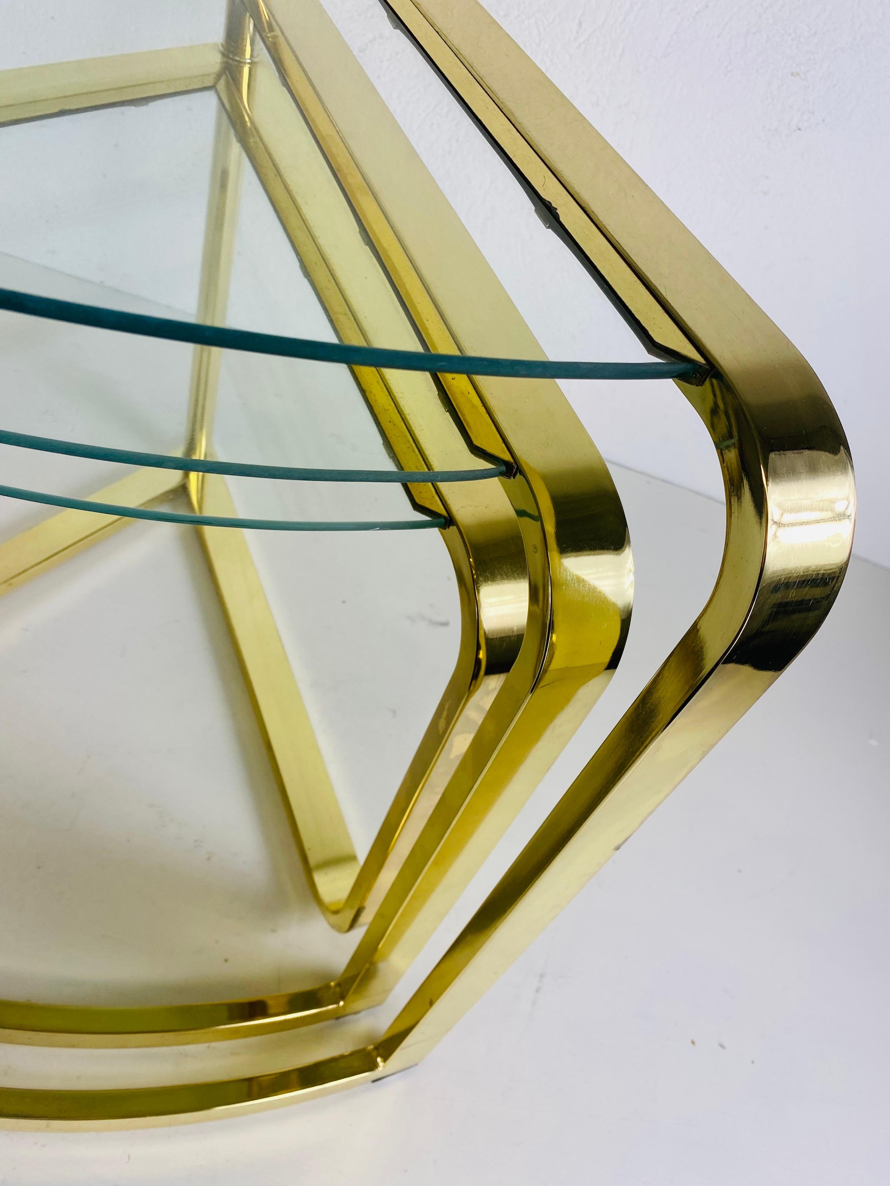 Brass Design Institute of America mid century modernist nesting tables For Sale