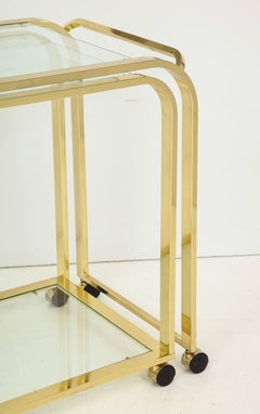 Design Institute of America Milo Baughman Style Expanding Bar/ Serving Cart