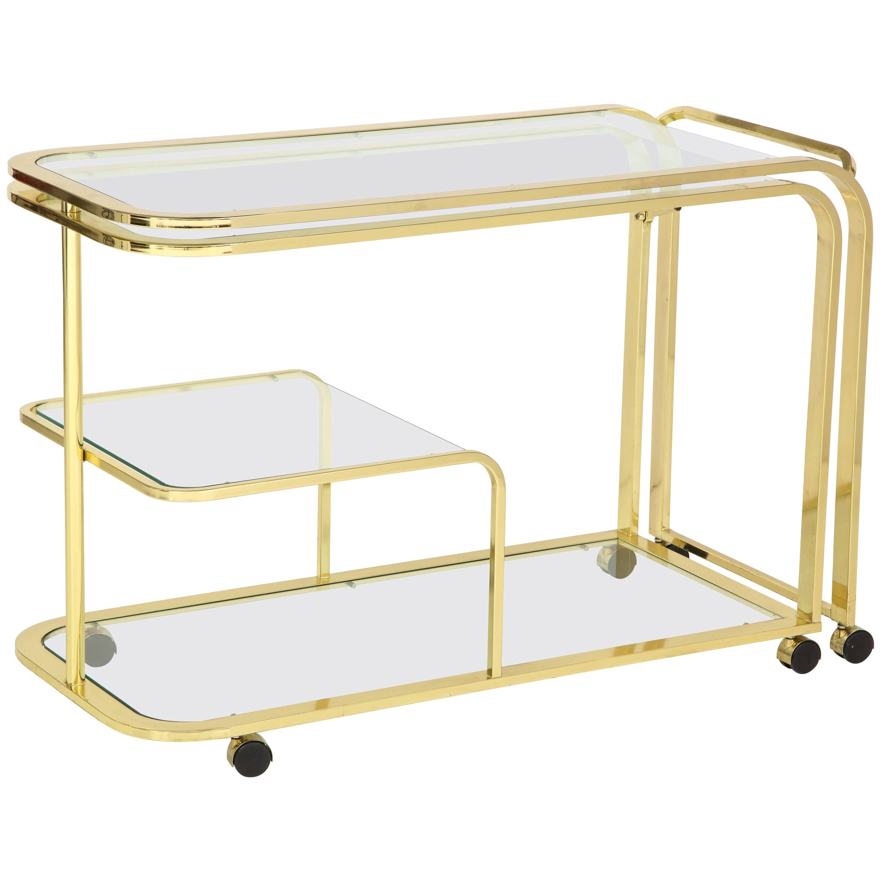  Design Institute of America Milo Baughman Style Expanding Bar/ Serving Cart