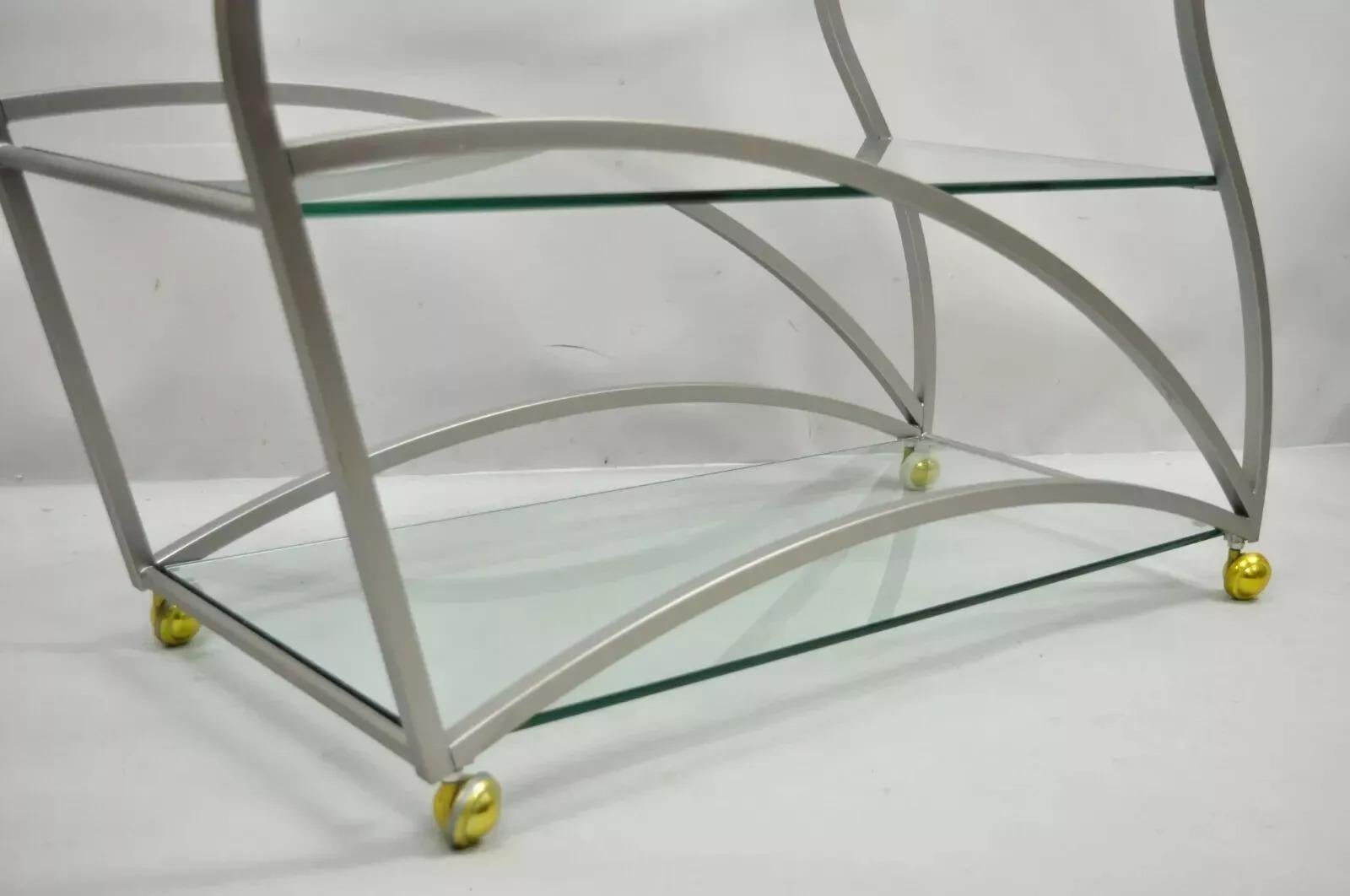 Design Institute America Rick Lee Carrito de bar escultórico de metal en níquel cepillado Desconocido en venta