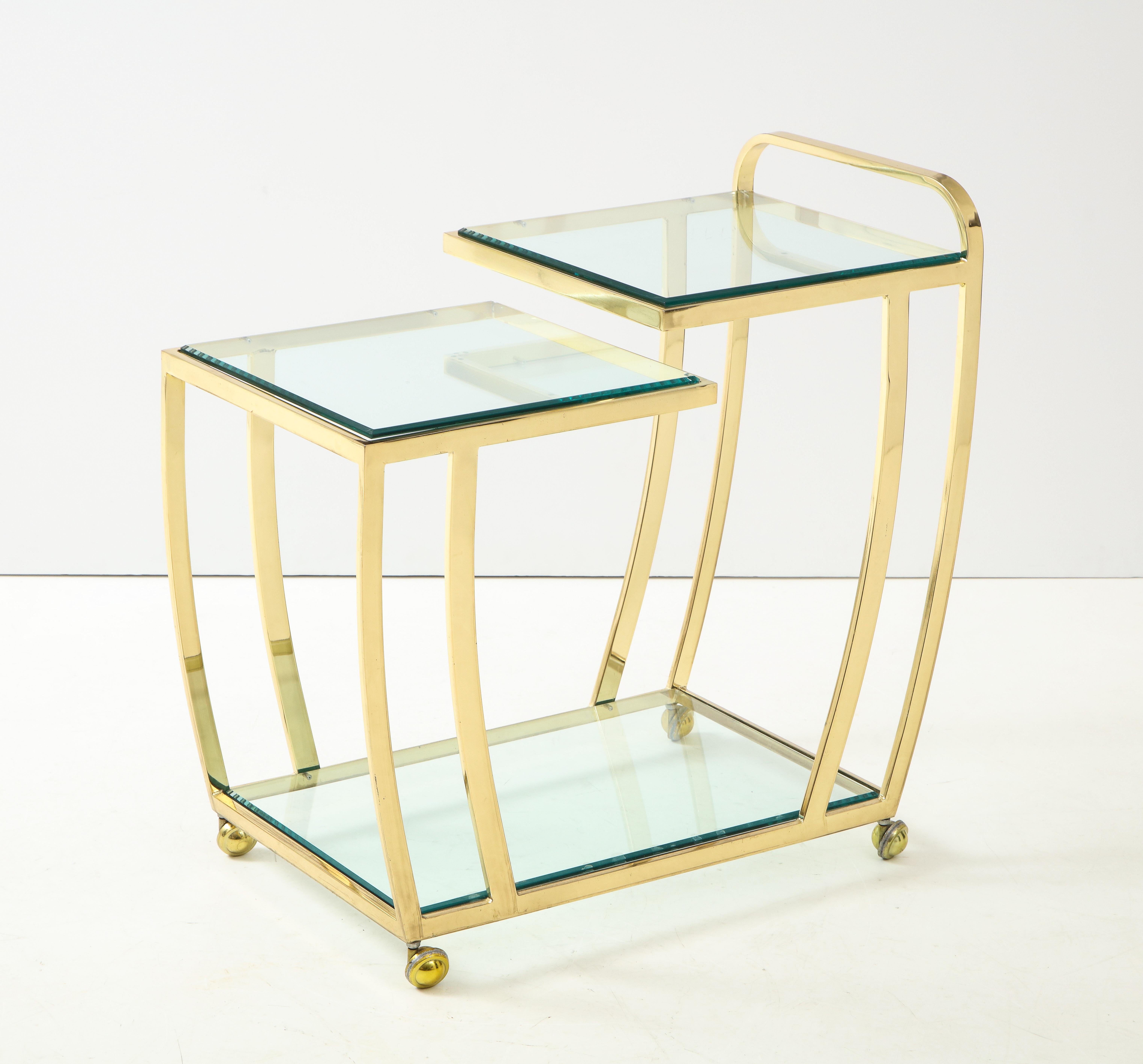 Late 20th Century Design Institute of America Style Two Level Bar Cart For Sale