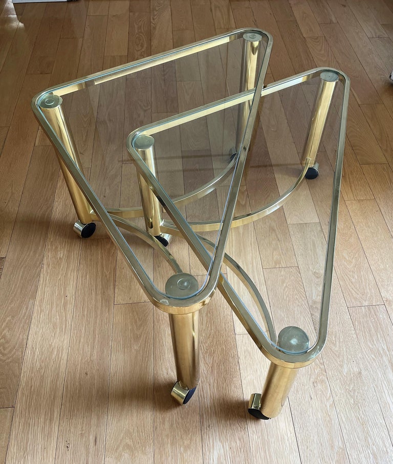 Design Institute America Triangular Nesting Tables on Casters, 1984 For ...