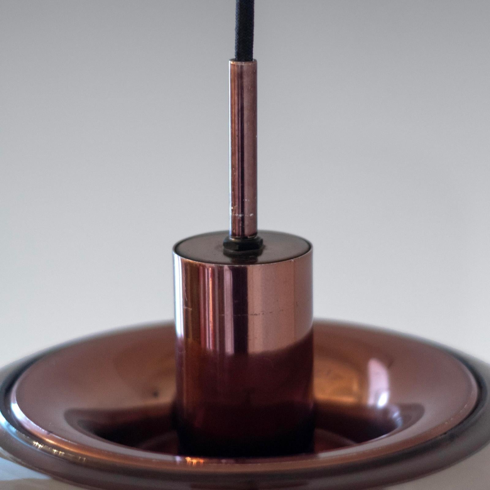 Design Italian Smoked Glass and Bronzed Pendant For Sale 3