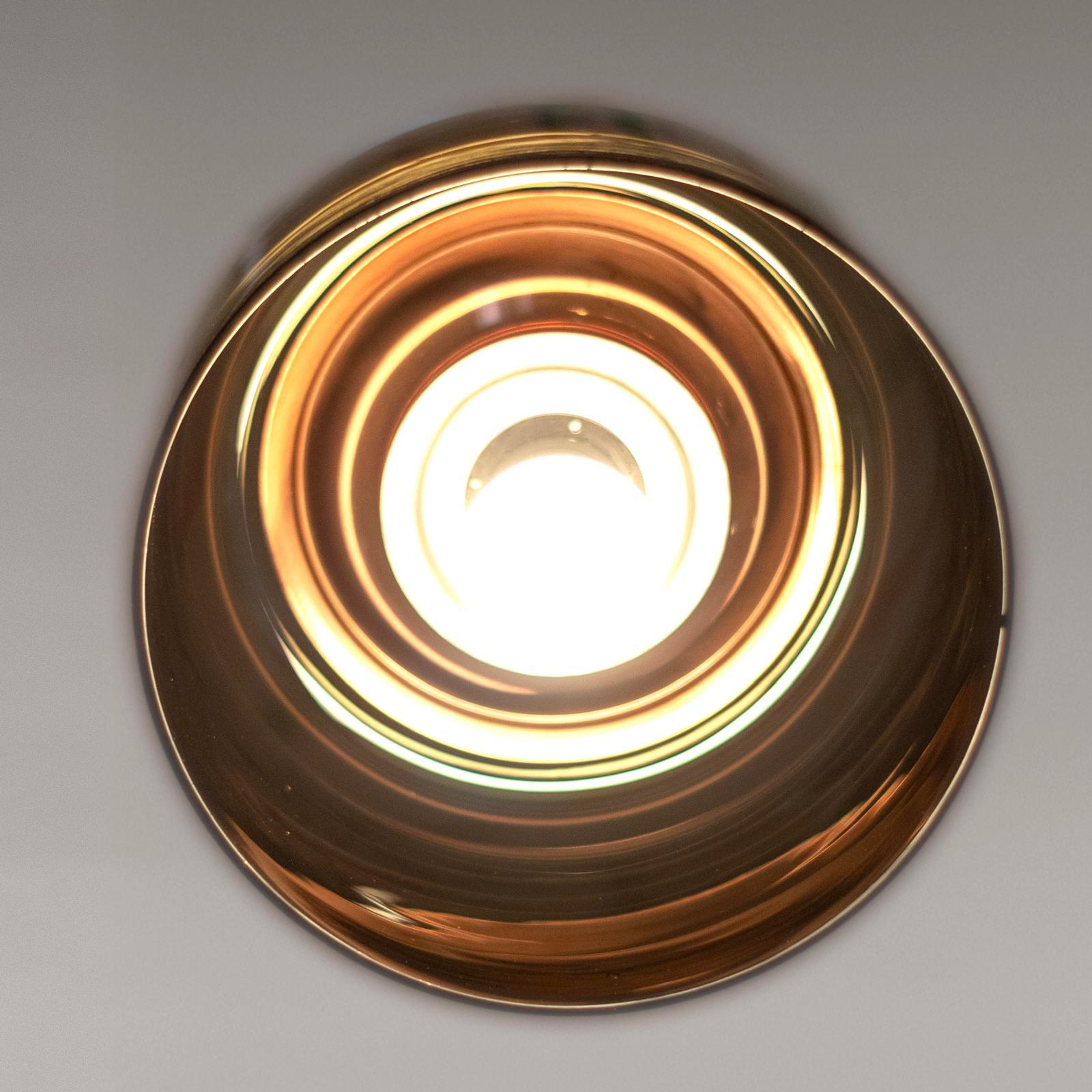 Design Italian Smoked Glass and Bronzed Pendant For Sale 4