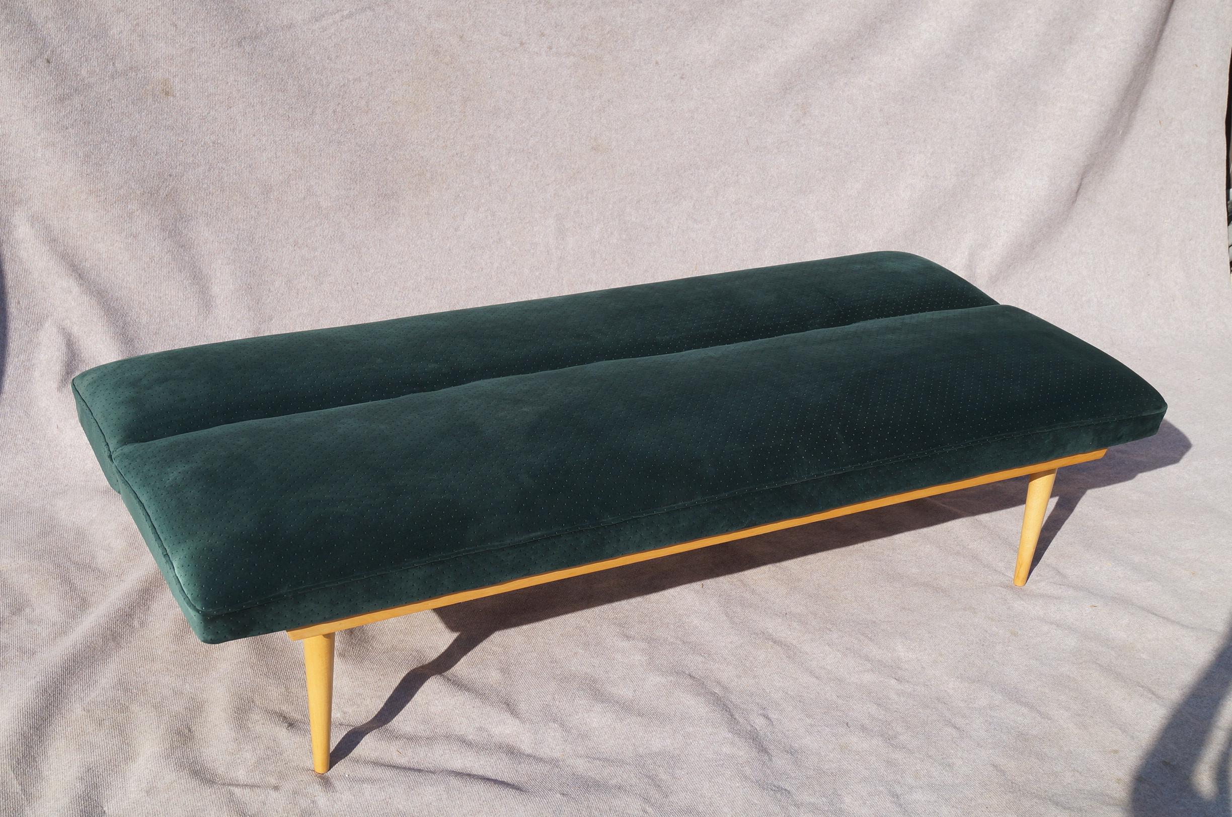 Walnut Design couch J.Halabala  from 1960 For Sale