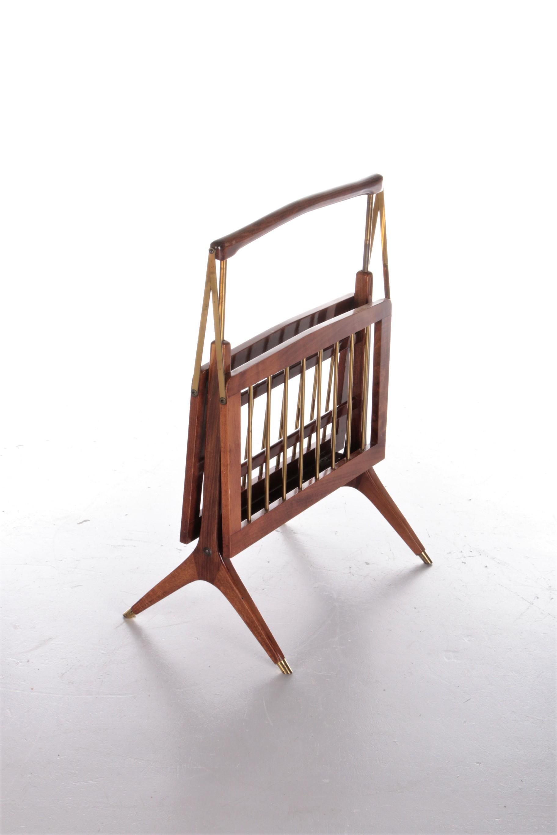 Mid-Century Modern Design Magazine Rack by Cesare Lacca 1960, Italy For Sale
