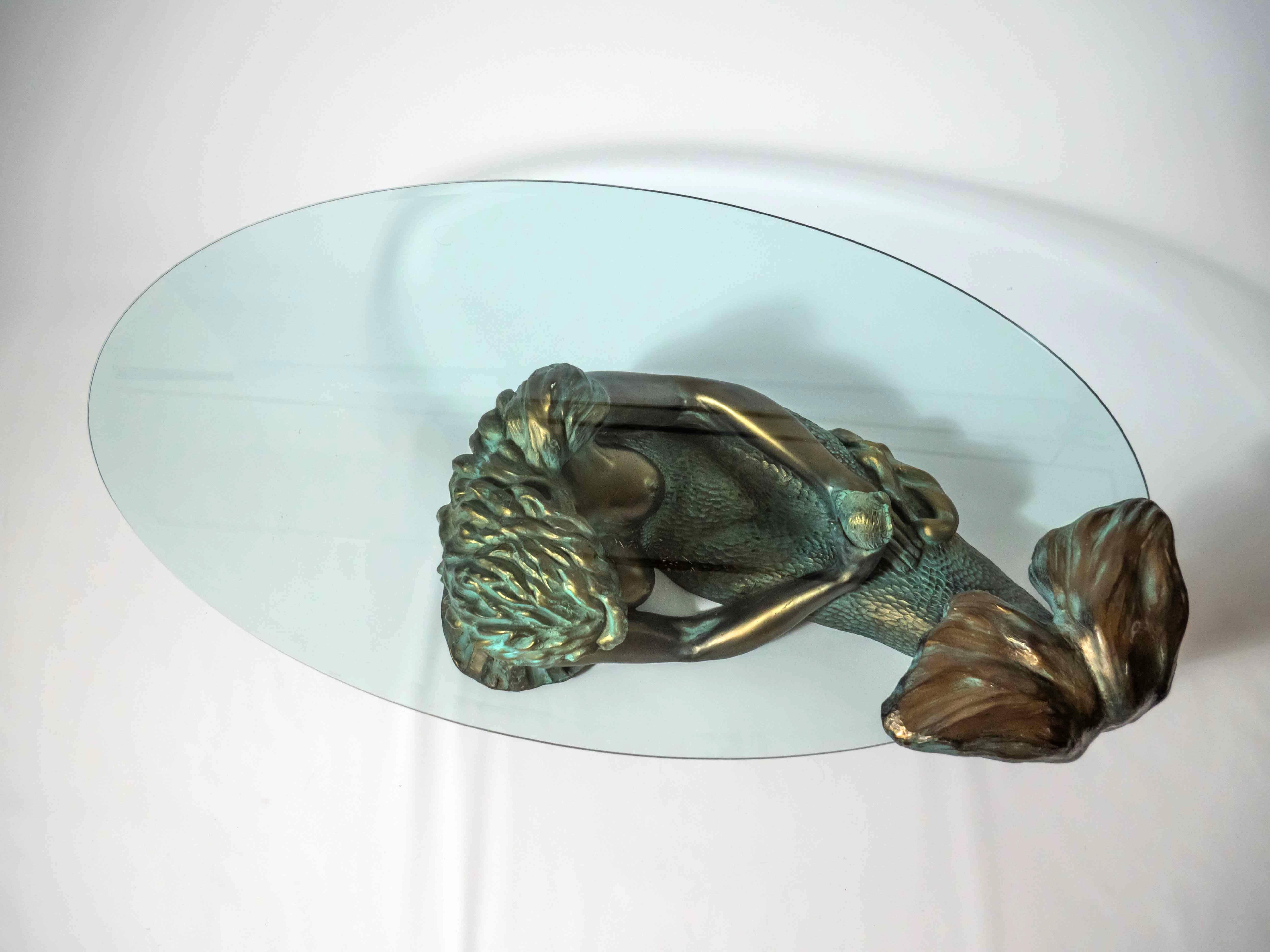 Design mermaid coffee table signed In Good Condition In STRAČOV, CZ