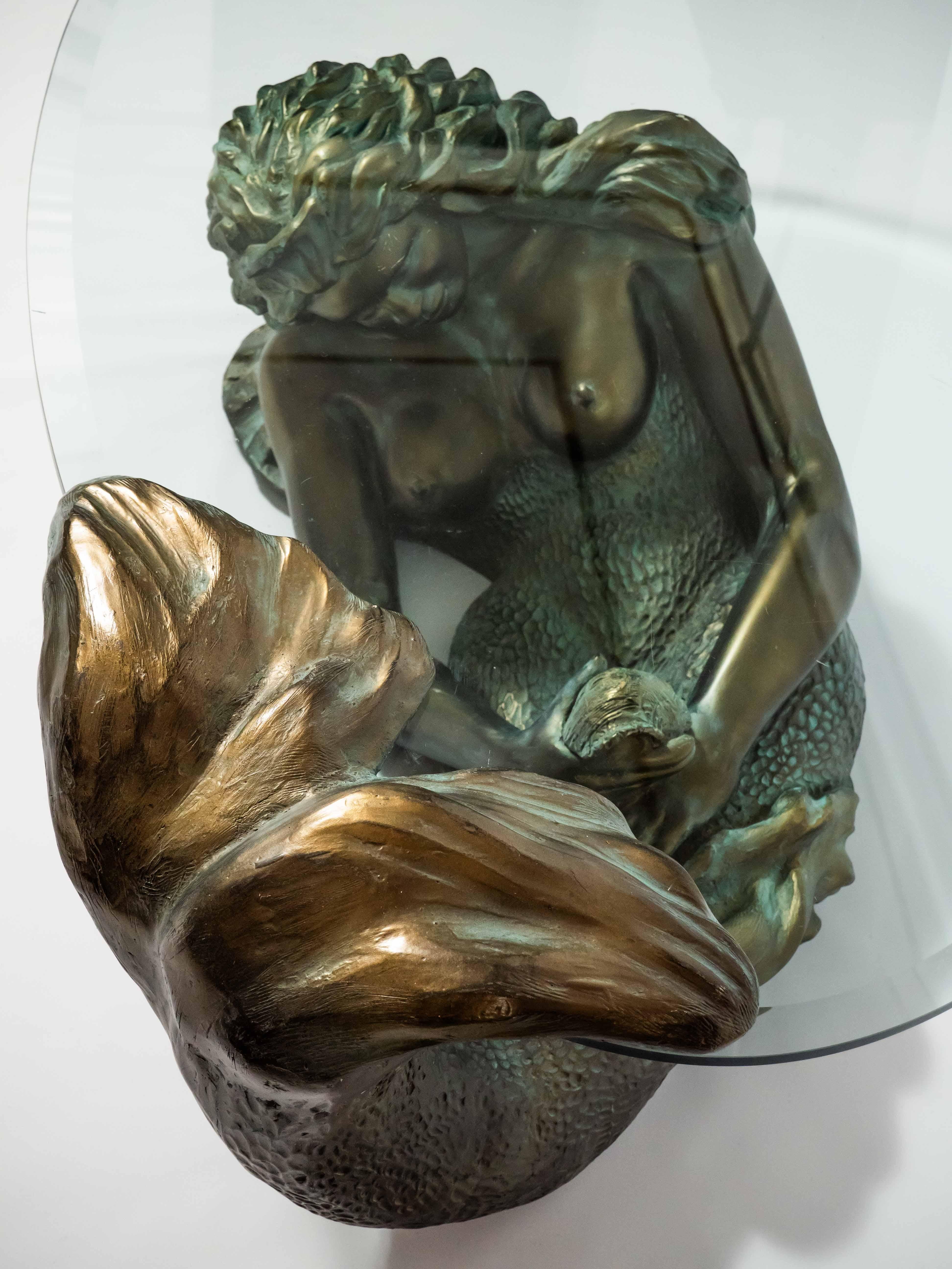 Design mermaid coffee table signed 3