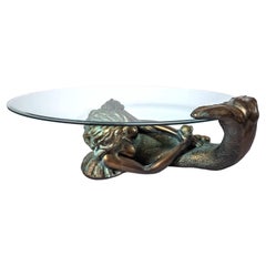 Vintage Design mermaid coffee table signed