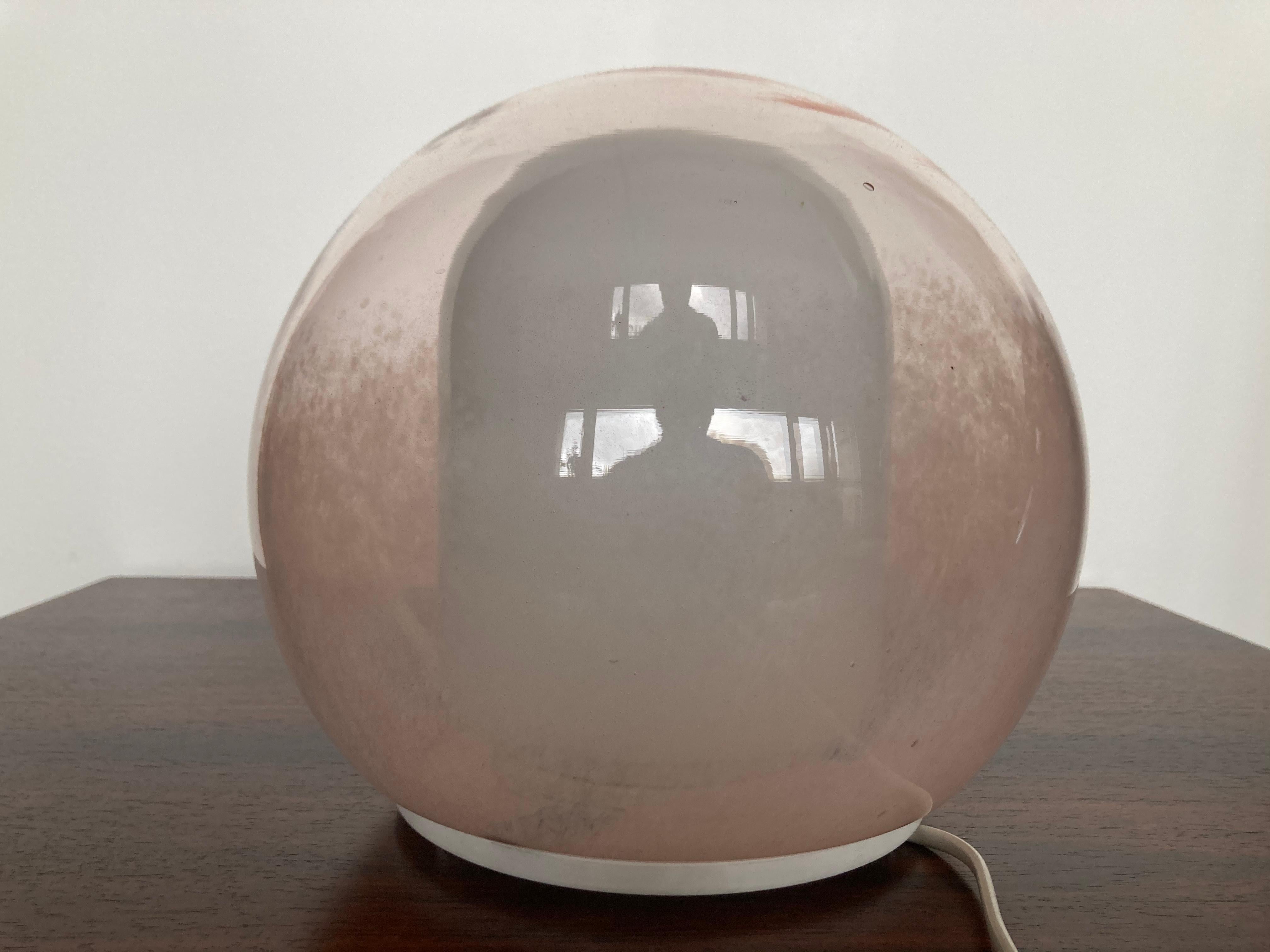 Late 20th Century Design Mid Century Art Glass Table Lamp, 1970s For Sale