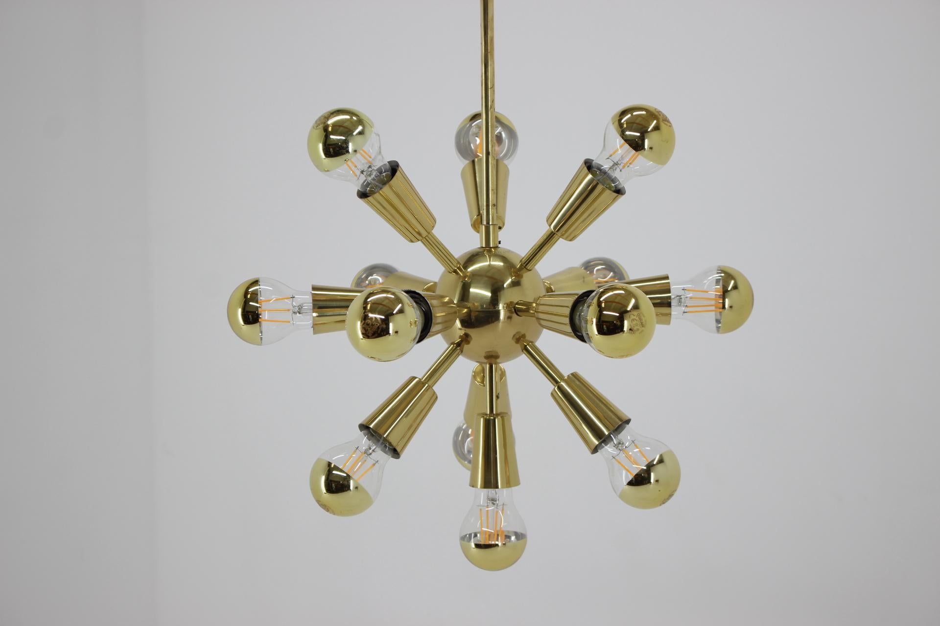 Mid-Century Modern Design Midcentury Brass Pendant, Sputnik, 1970s For Sale