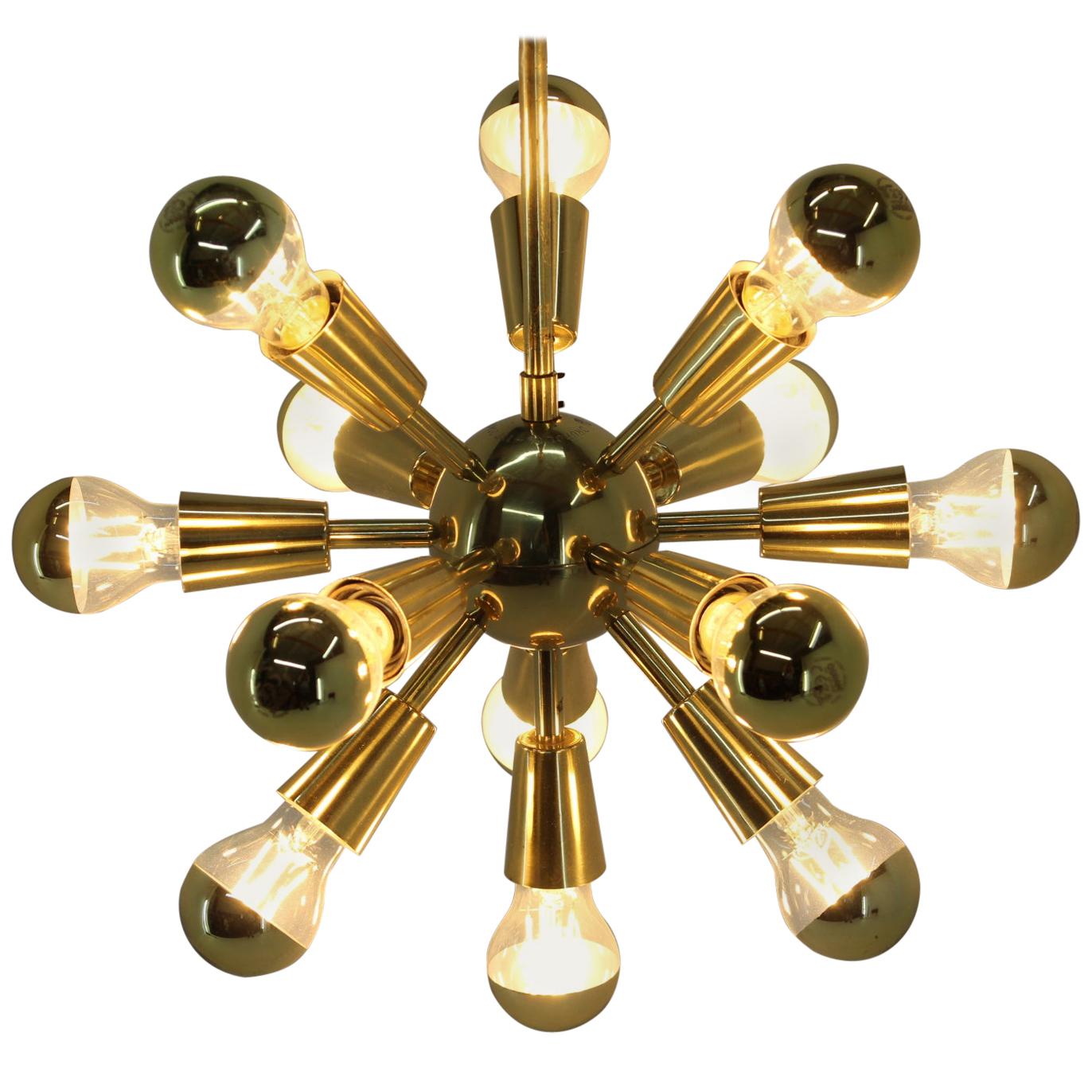 Design Midcentury Brass Pendant, Sputnik, 1970s