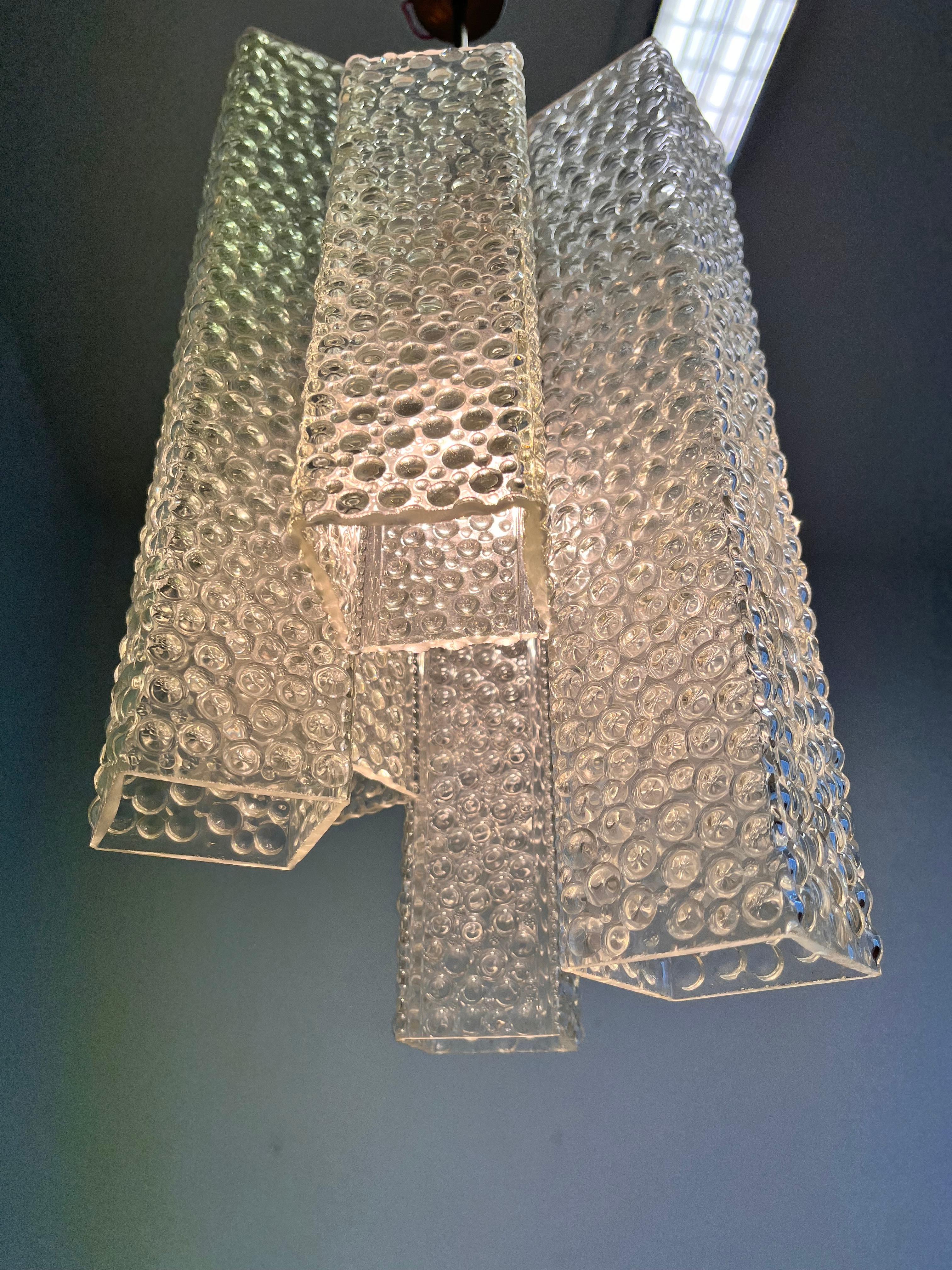 Mid-Century Modern DESIGN Mid century Glass Chandelier by Kamenický Šenov, 1960s For Sale