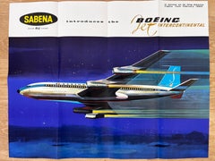 Design mid century Sabena airlines poster / leaflet - around 1960s