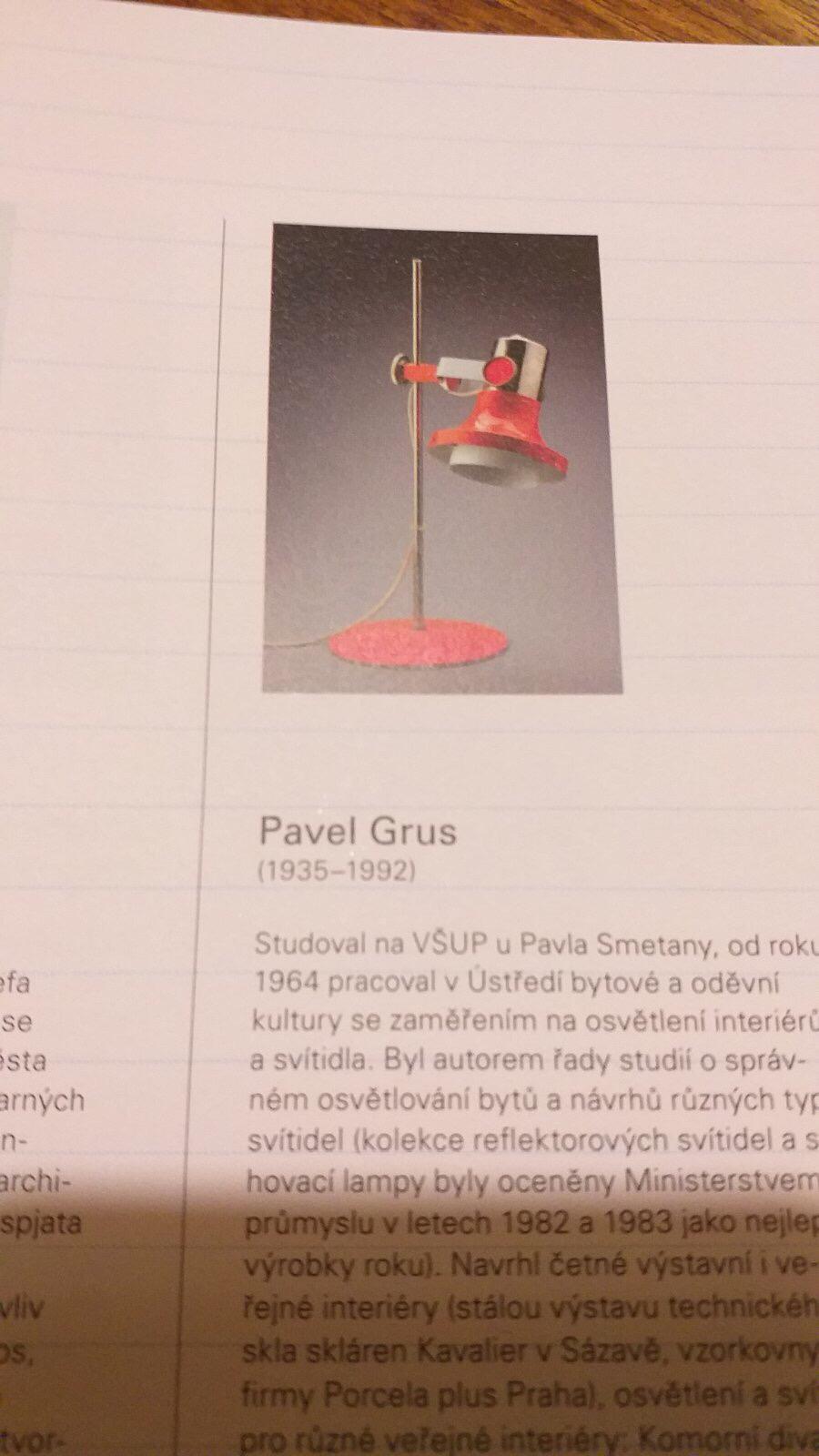 Design Midcentury Table Lamp by Pavel Grus, 1970s In Good Condition For Sale In Praha, CZ