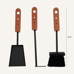 Modern Mini Toolset MARTY - Black Steel & Regenerated Leather - 46 cm