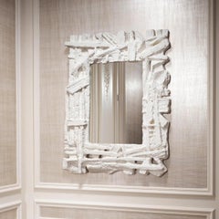 Design Mirror, Matt White, Fibreglass, Brutalist Design.