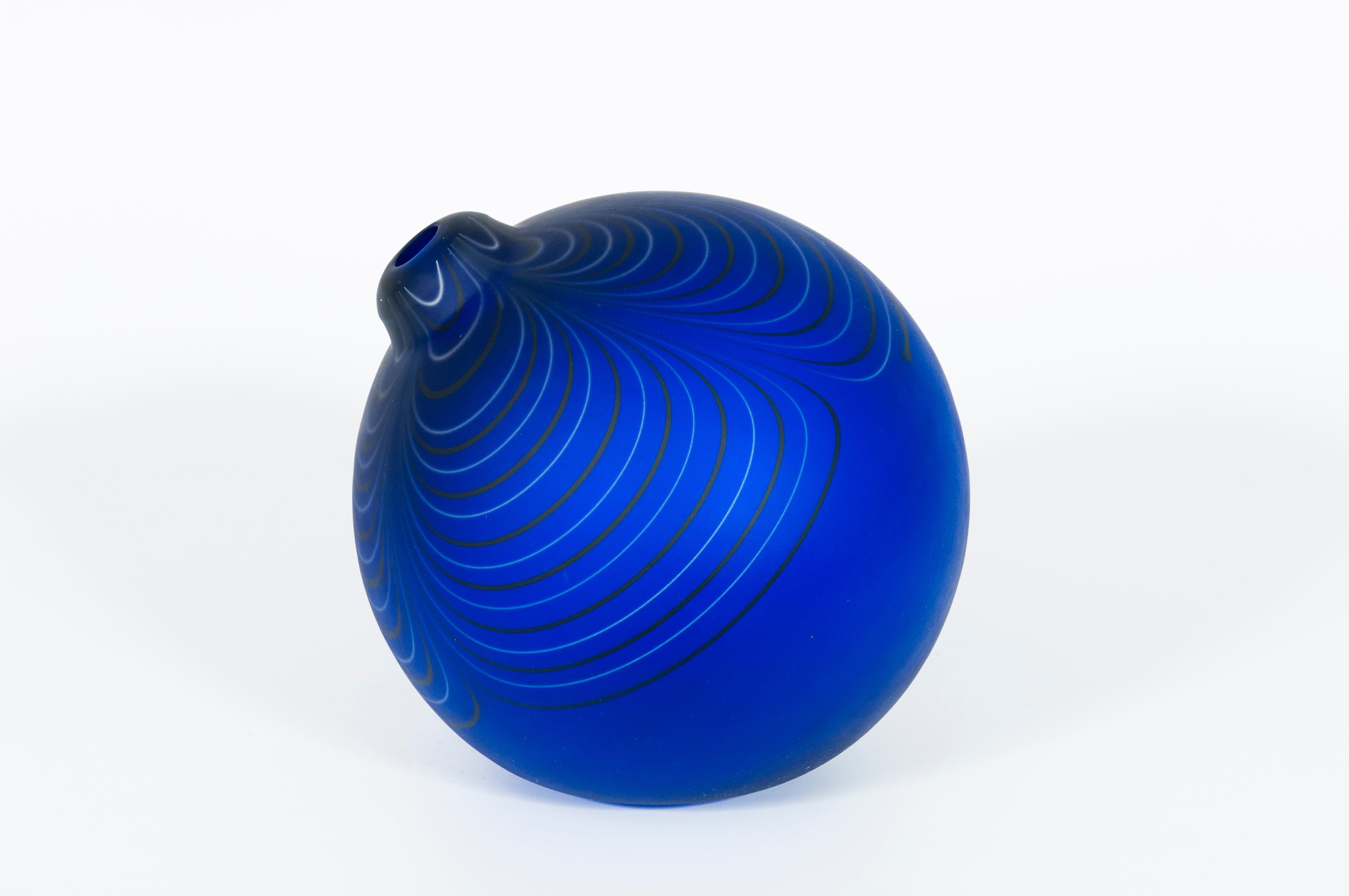 italien Design Sphère bleue en verre de Murano par Alberto Donà, Italie, années 1980 en vente